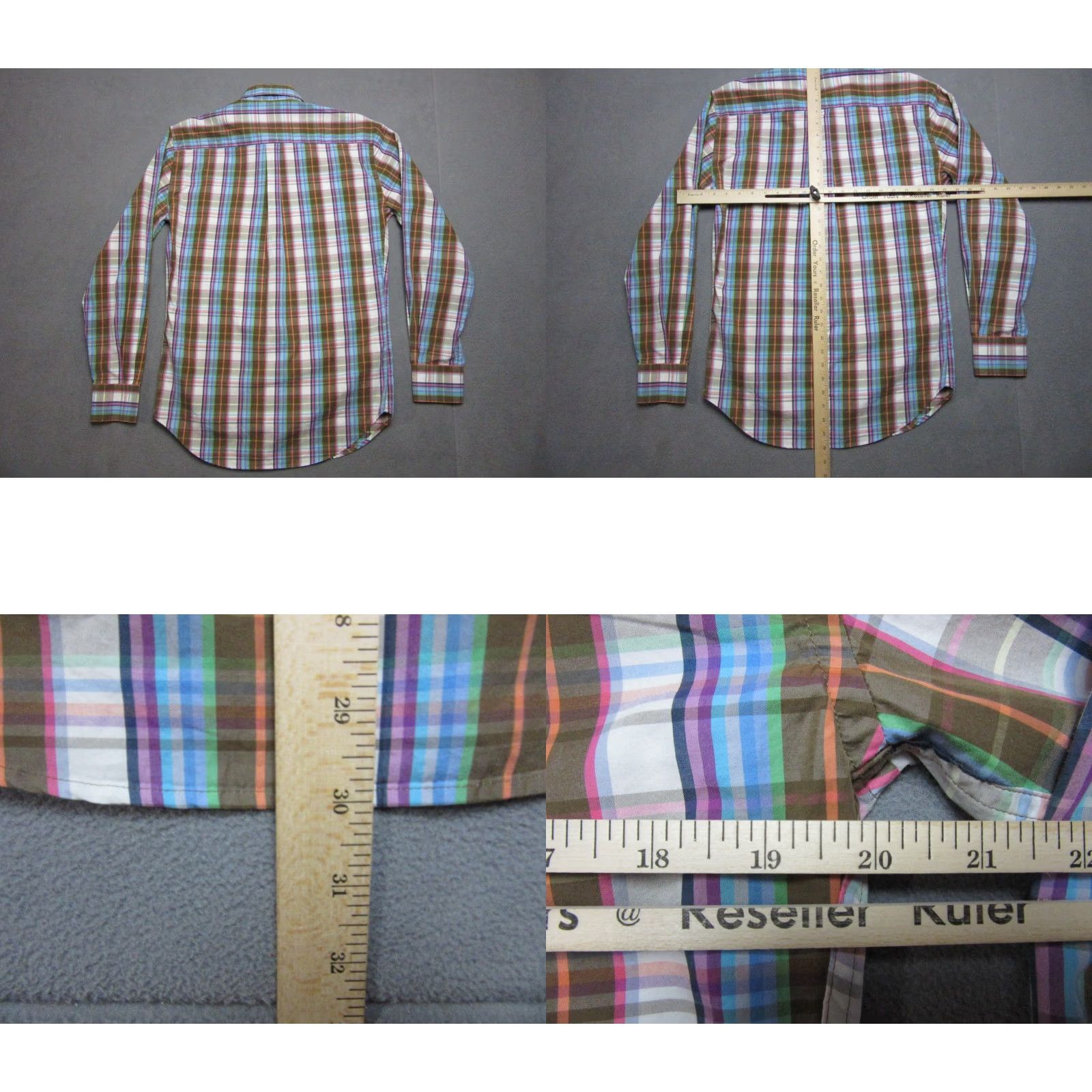 Peter Millar Peter Millar Shirt Mens Small Multicolor Blue Brown Plaid Weekender Casual Button-Down Shirt Size US S / EU 44-46 / 1 - 8 Thumbnail