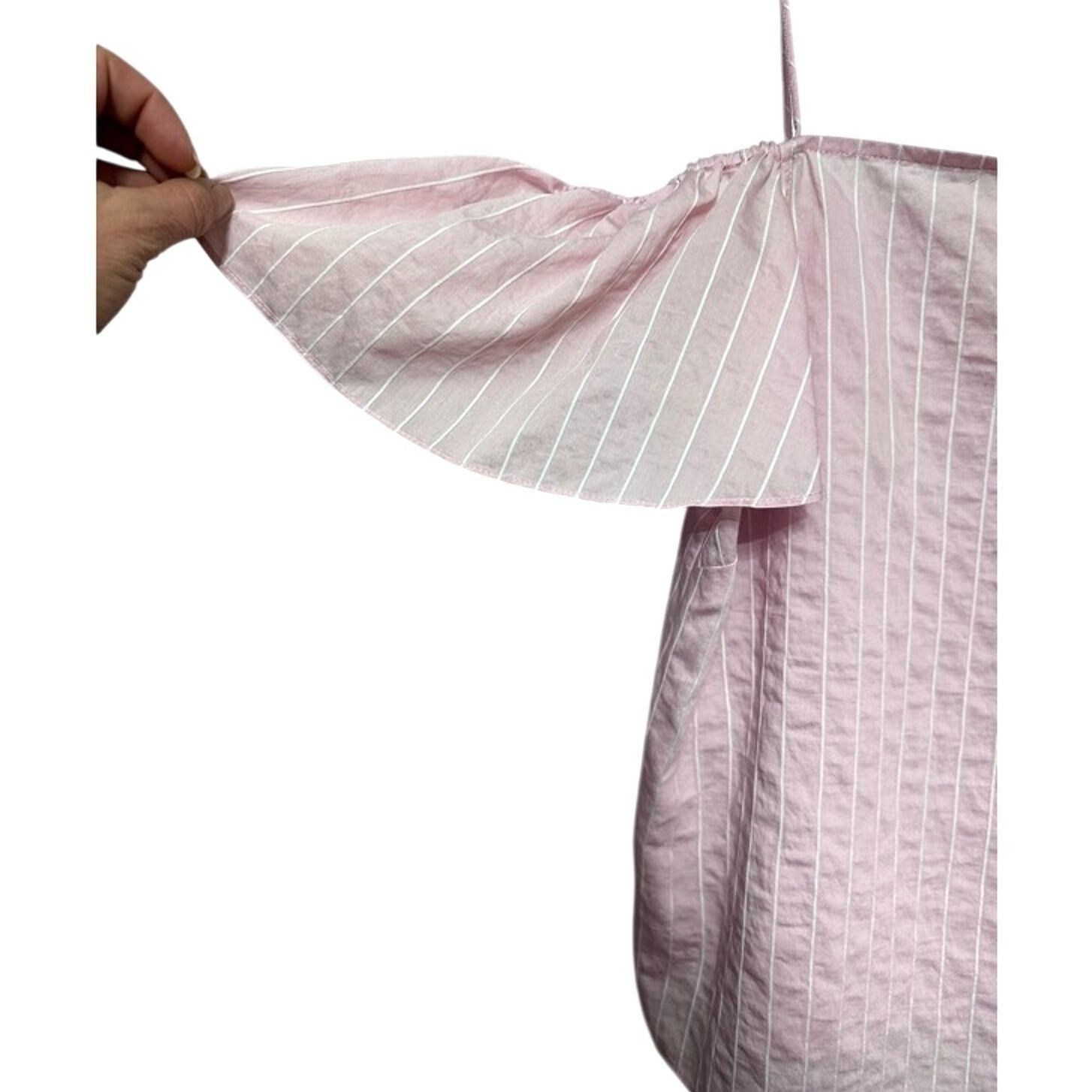 H&M H&M Blouse Flutter Sleeve Spaghetti Strap White Pink W 2 NWT Size XS / US 0-2 / IT 36-38 - 6 Thumbnail