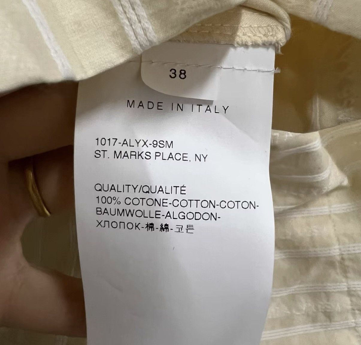 1017 ALYX 9SM 1017 ALYX 9SM Yellow Striped Shirt Dress J41 Size XS / US 0-2 / IT 36-38 - 4 Thumbnail