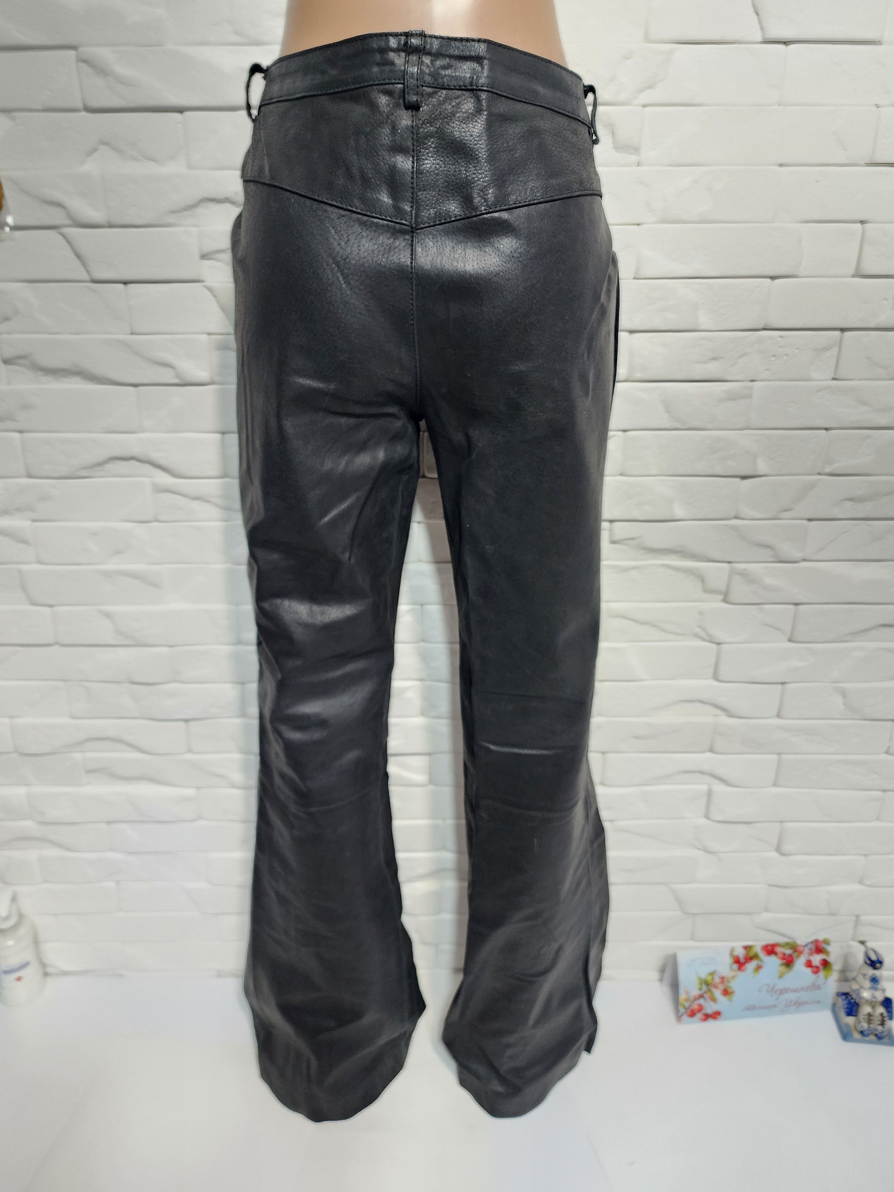 Uniqlo Leather Black Pants Mens - Denim Style - 32" Waist Size US 32 / EU 48 - 5 Thumbnail
