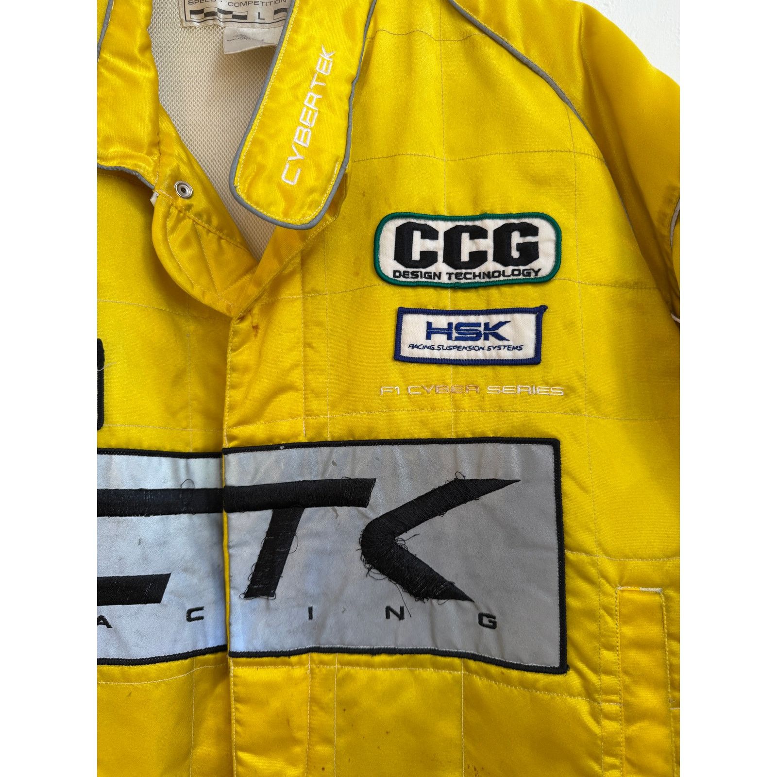 Vintage Vintage Cybertek Racing Reflective Yellow Jacket Size US L / EU 52-54 / 3 - 6 Thumbnail