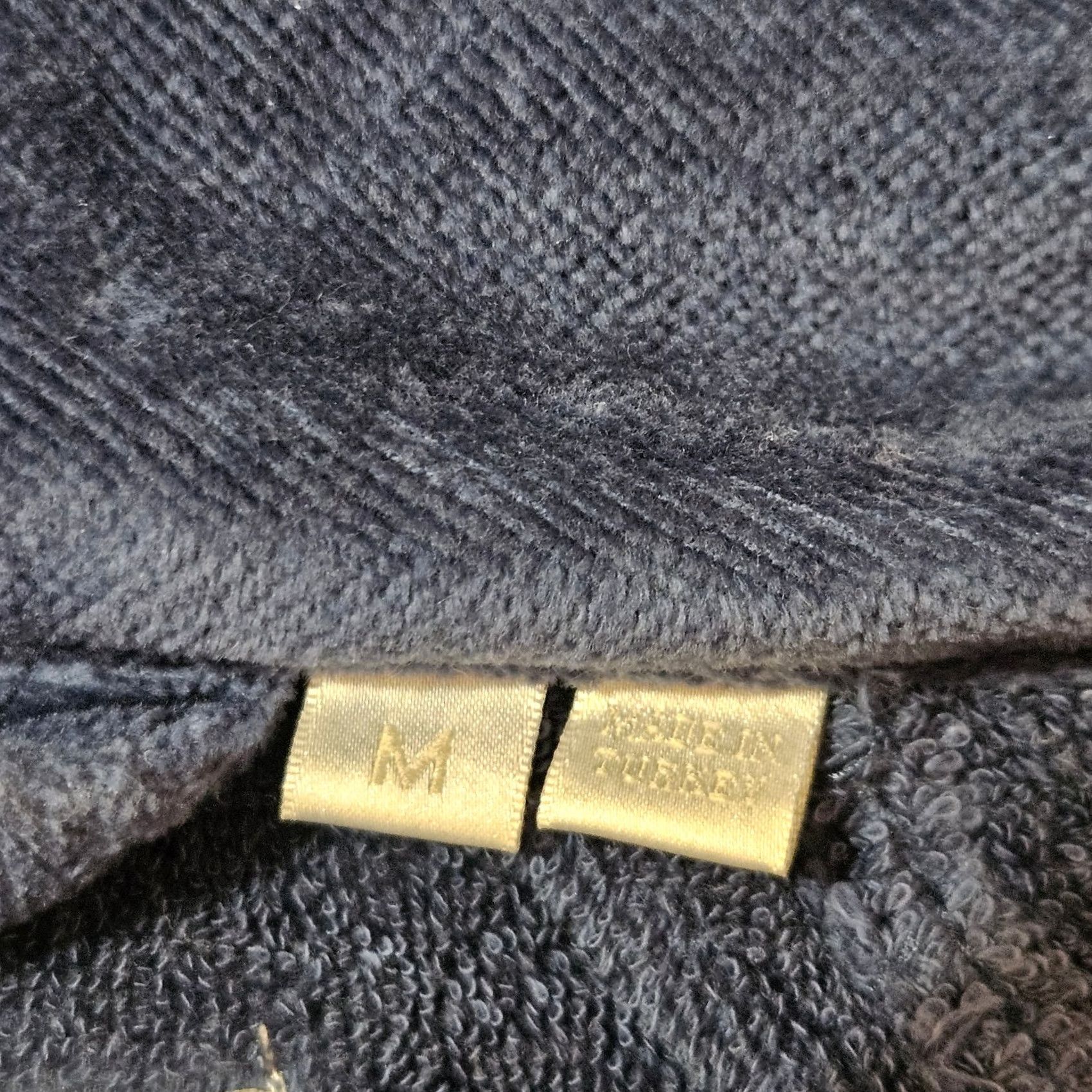 Velour Frette Bath Robe Velour Shawl Collar Blue Mens Womens Unisex Size Medium Turkey Size ONE SIZE - 4 Thumbnail