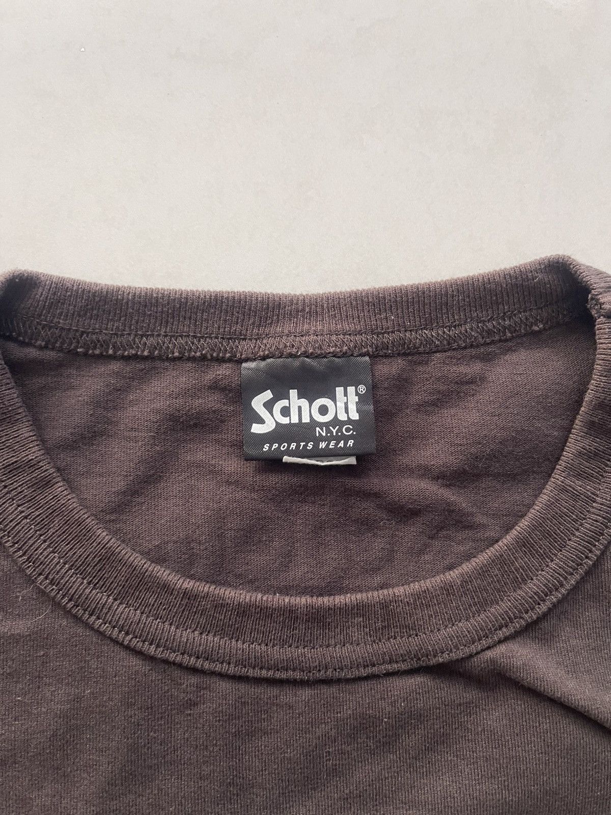 Schott × Vintage 🔥HOT🇺🇸🔥VINTAGE SCHOTT N.Y.C TEE VERY RARE Size US L / EU 52-54 / 3 - 5 Thumbnail