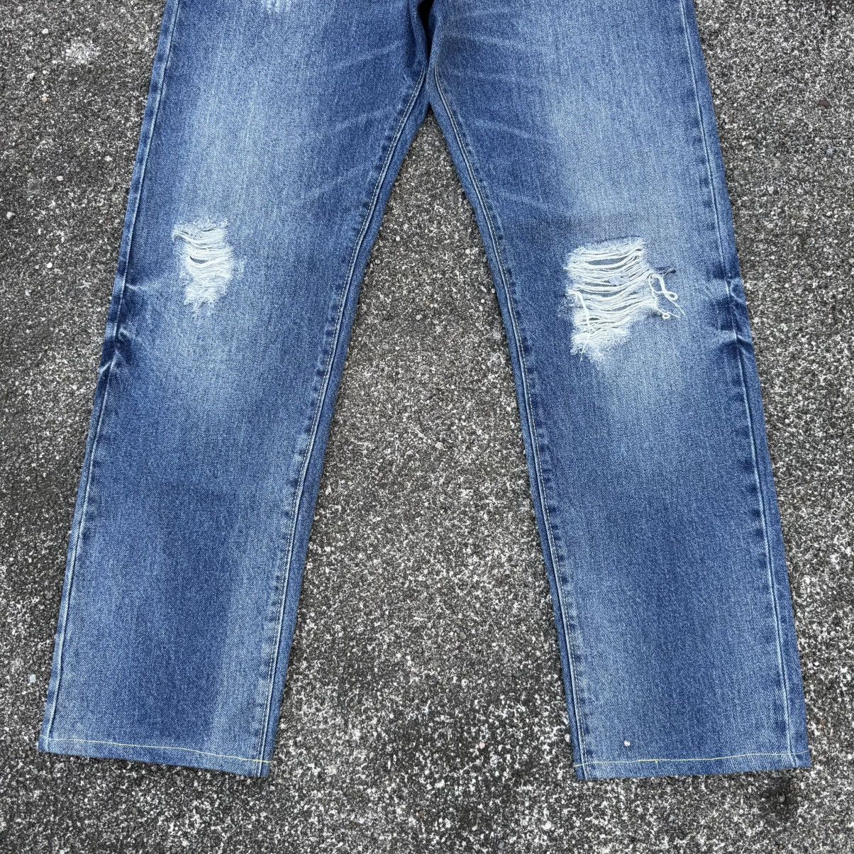 Jean VINTAGE GU DENIM STRAIGHT FADED RIPPEP JEAN PANTS Size US 30 / EU 46 - 4 Thumbnail