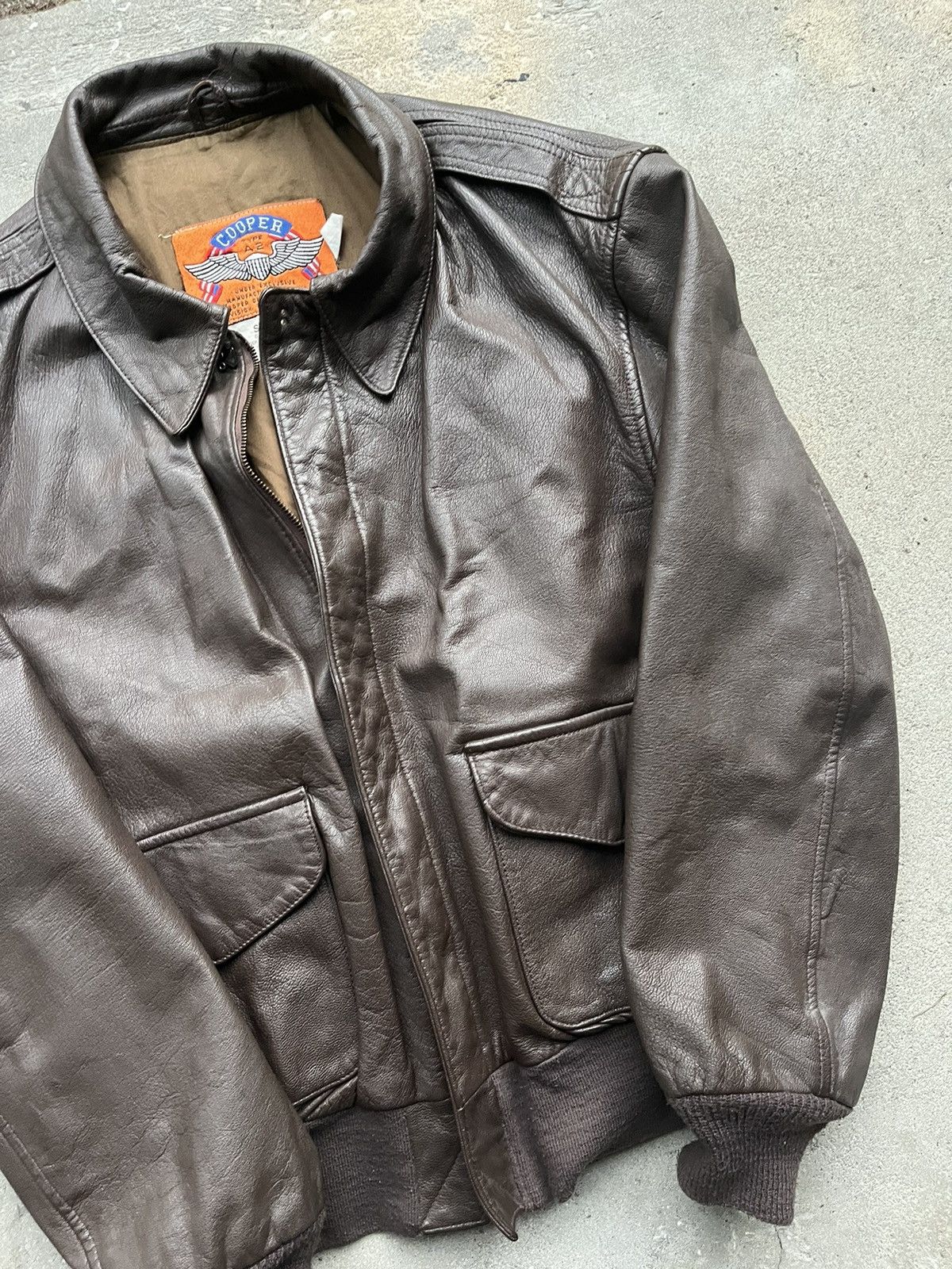 Cooper Vintage Vintage Cooper Type A2 46R Brown Leather Jacket Made In USA Grailed