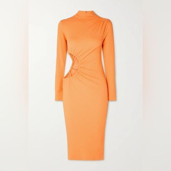 Rotate Birger Christensen Alice cut out jersey midi