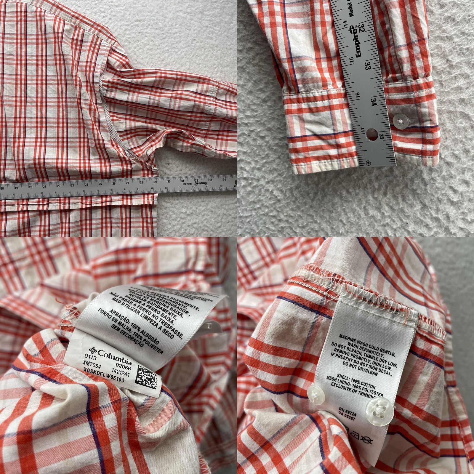 Vintage Columbia PFG Omni-Shade Clemson Tigers Shirt Mens 2XL Orange Plaid Button-Up Size US XXL / EU 58 / 5 - 8 Thumbnail