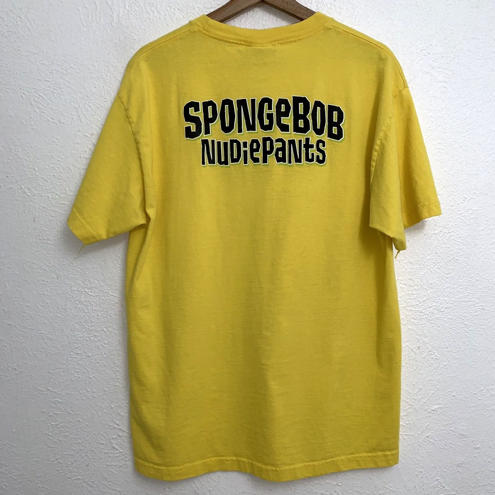 Vintage VINTAGE Sponge Bob T-Shirt Yellow Size Large Double Sided Tee Nudie Pants Size US L / EU 52-54 / 3 - 2 Thumbnail