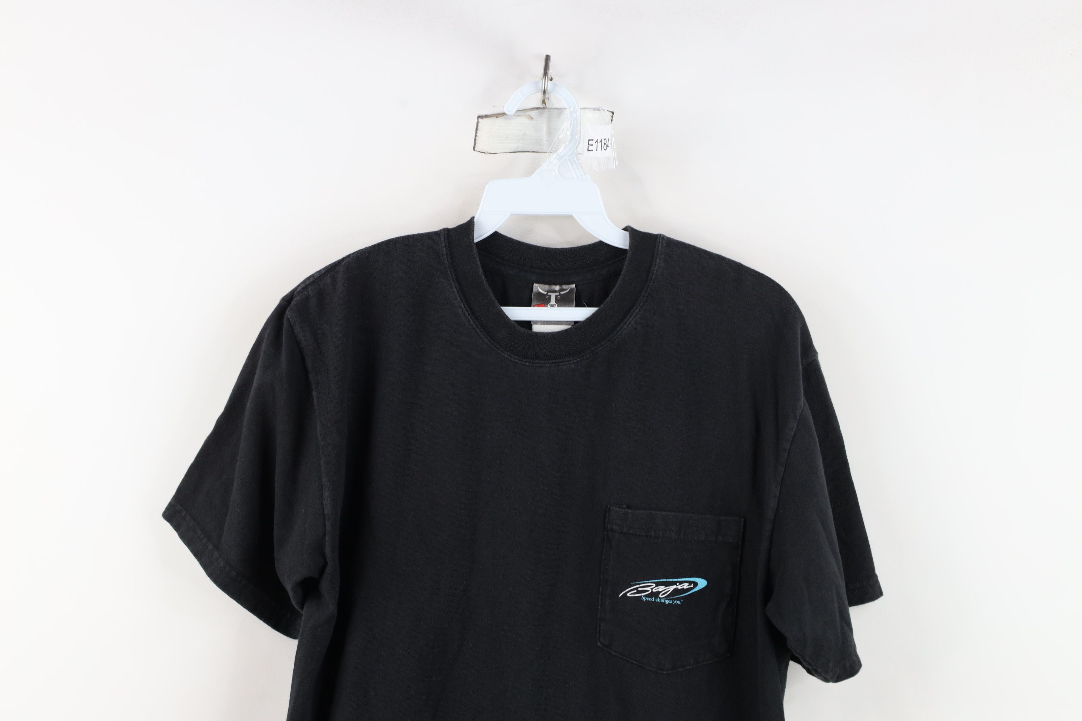 Vintage Vintage 90s Y2K Spell Out Baja Boats Racing Pocket T-Shirt Size US M / EU 48-50 / 2 - 2 Thumbnail