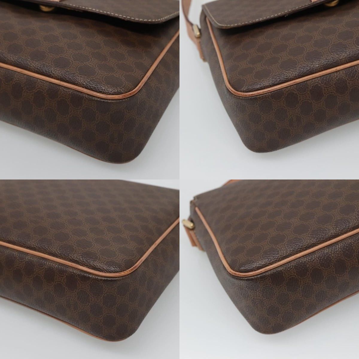 Celine CELINE Macadam Canvas Shoulder Bag Pvc Leather Brown Gold Size ONE SIZE - 10 Thumbnail