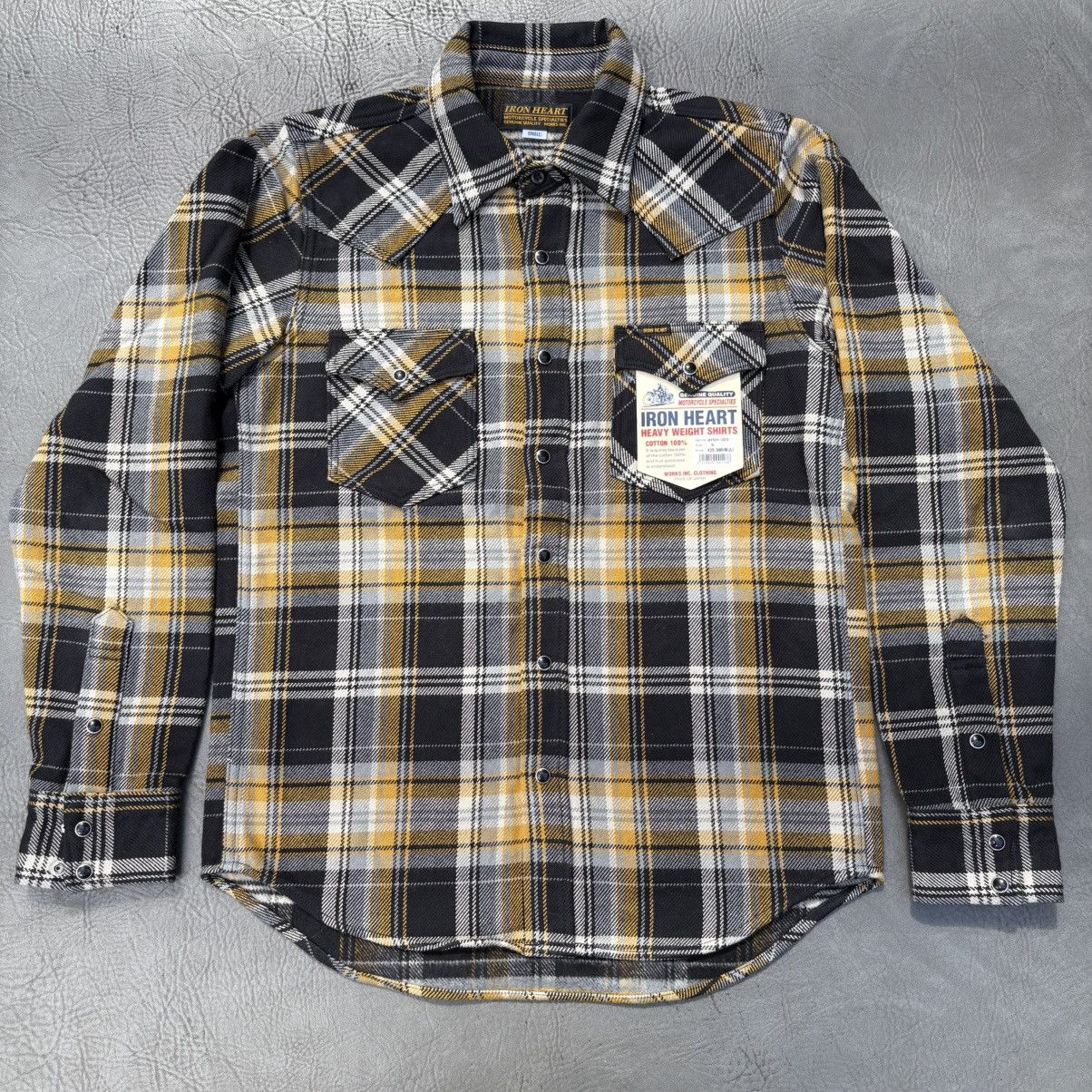 NEW Iron Heart IHSH-303 Flannel Western Shirt Crazy Check S