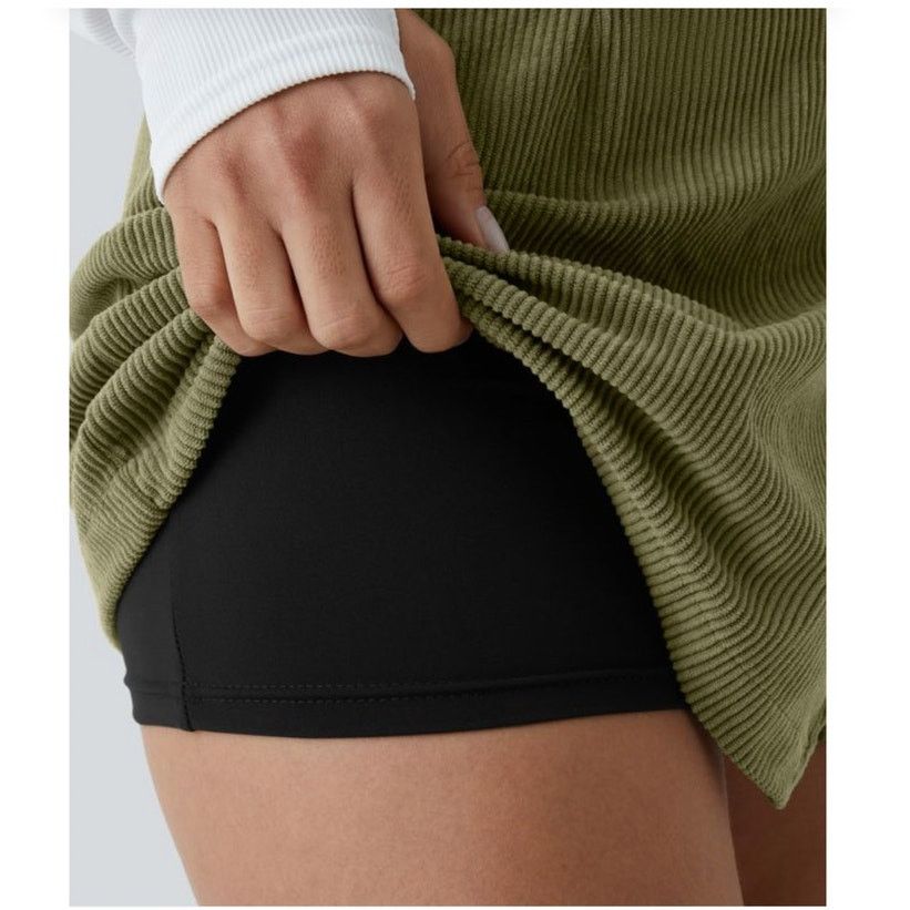 Other Halara AuraCord HighRise Corduroy Mini Skirt Boa Green M NWT Size 29" - 6 Thumbnail