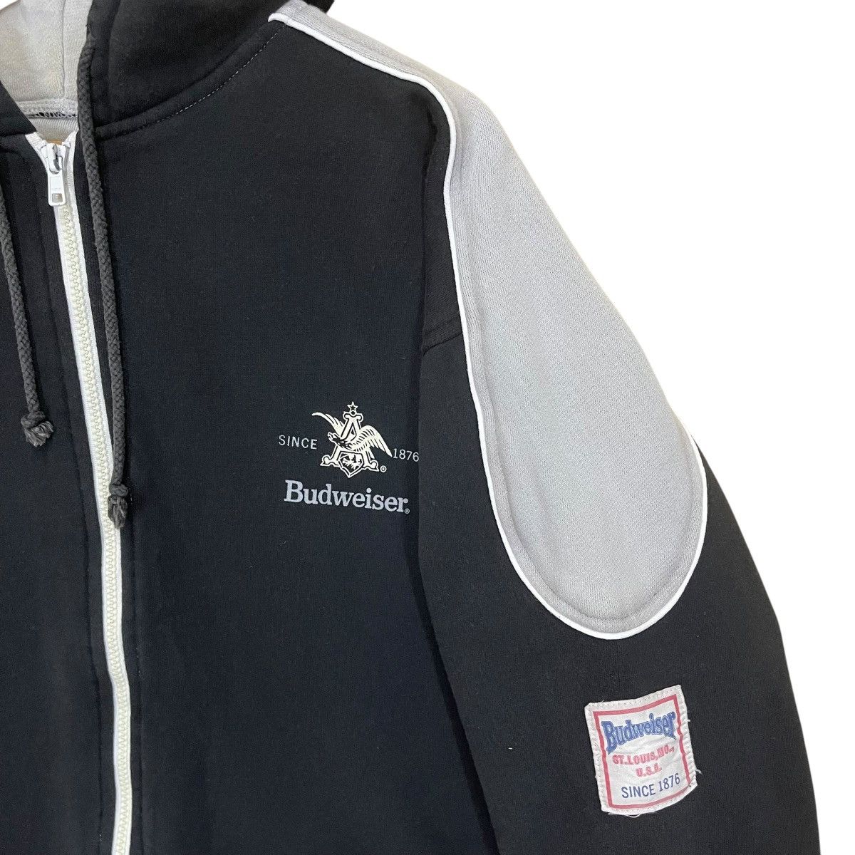 Budweiser × Japanese Brand × Vintage Budweiser Big Logo Zipper Hoodie Size US L / EU 52-54 / 3 - 8 Thumbnail