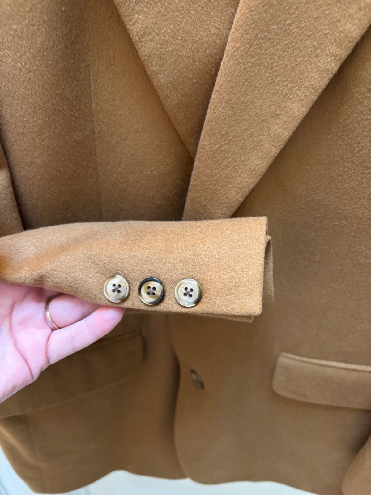 Burberry Vintage 'Burberrys' 100% Cashmere Blazer Camel Brown Size 44L - 2 Thumbnail