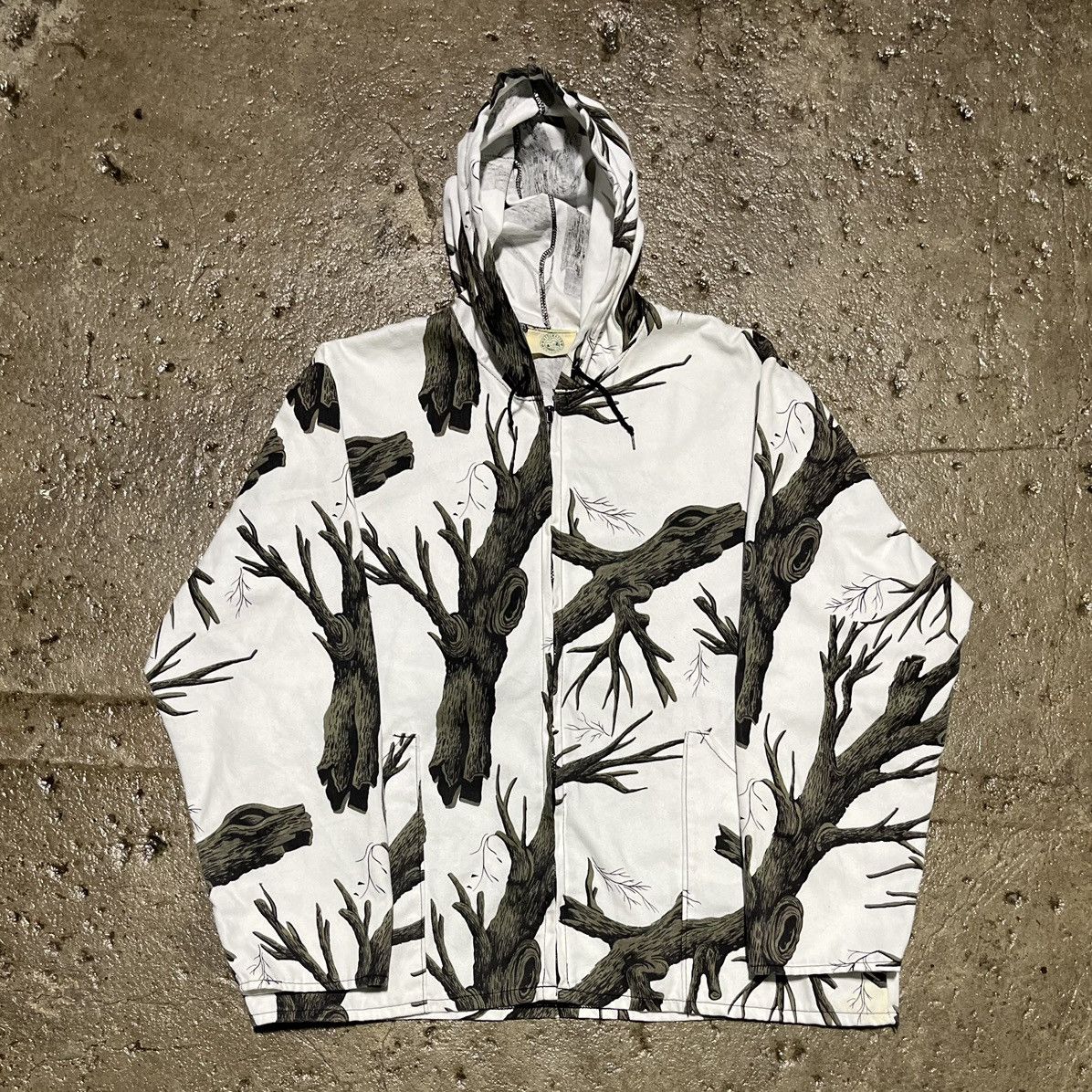 image of Crazy Vintage Y2K Carhartt Style White Camo Zip-Up Jacket, Men's (Size XL)