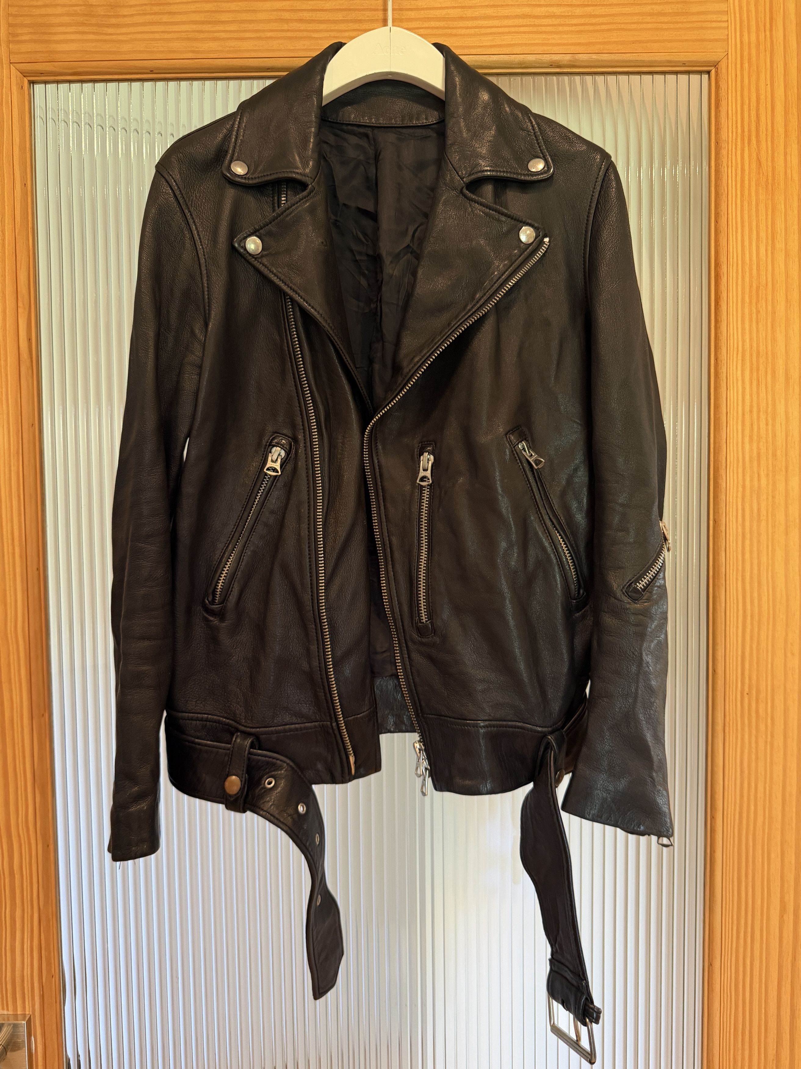 Acne Studios Nate Clean Leather Motorcycle Jacket Size US S / EU 44-46 / 1 - 3 Thumbnail