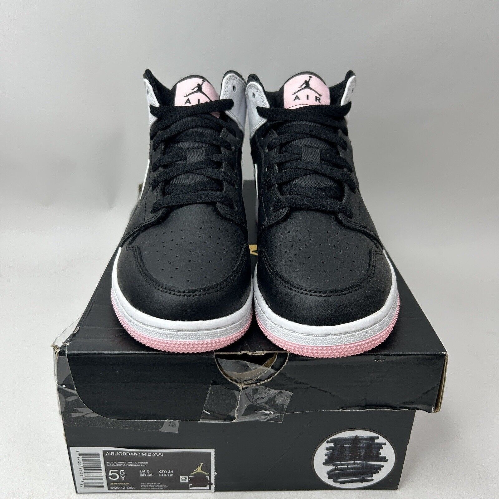 Nike Nike Air Jordan 1 Mid Retro GS “Arctic Punch/Pink” 2023 Size US 7 / IT 37 - 2 Thumbnail