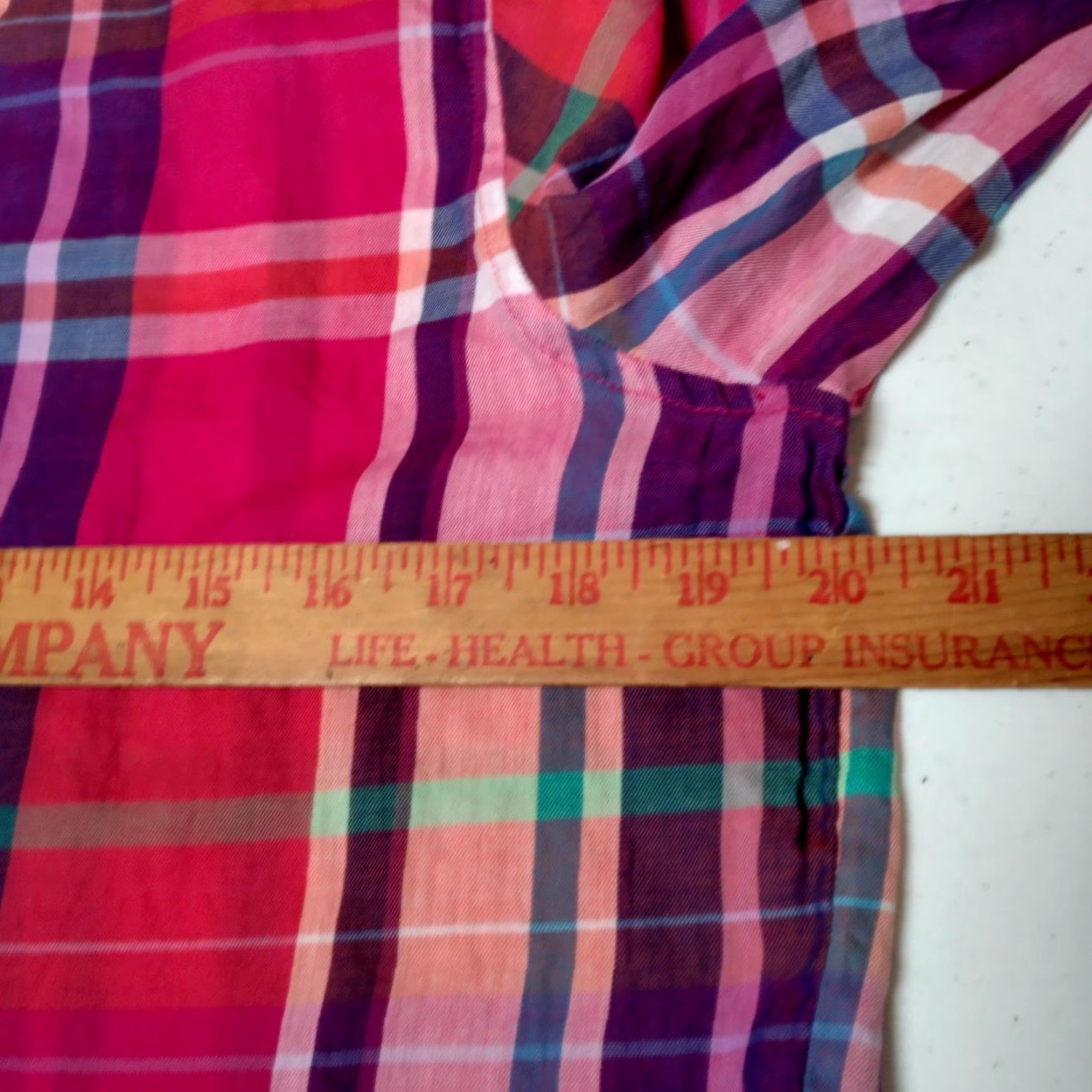 Ralph Lauren Lauren Ralph Lauren Blouse Shirt Women M Roll Tab Sleeve Purple Plaid Size M / US 6-8 / IT 42-44 - 6 Thumbnail