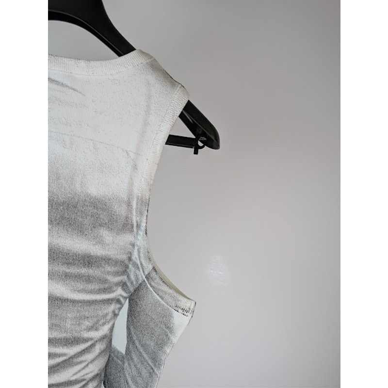 Balmain o1rshd1 Ribbed Tie Print Tank Top in White Size US XL / EU 56 / 4 - 13 Thumbnail