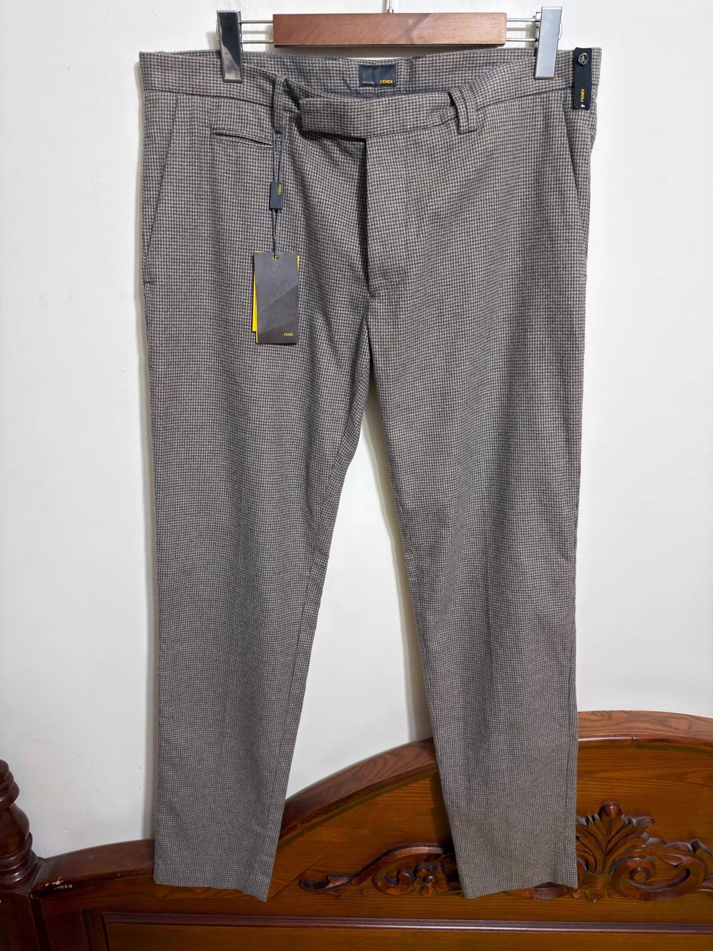 Fendi FENDI Flannel Slim 54 Light Brown/Black Houndstooth Size US 38 / EU 54 - 1 Thumbnail