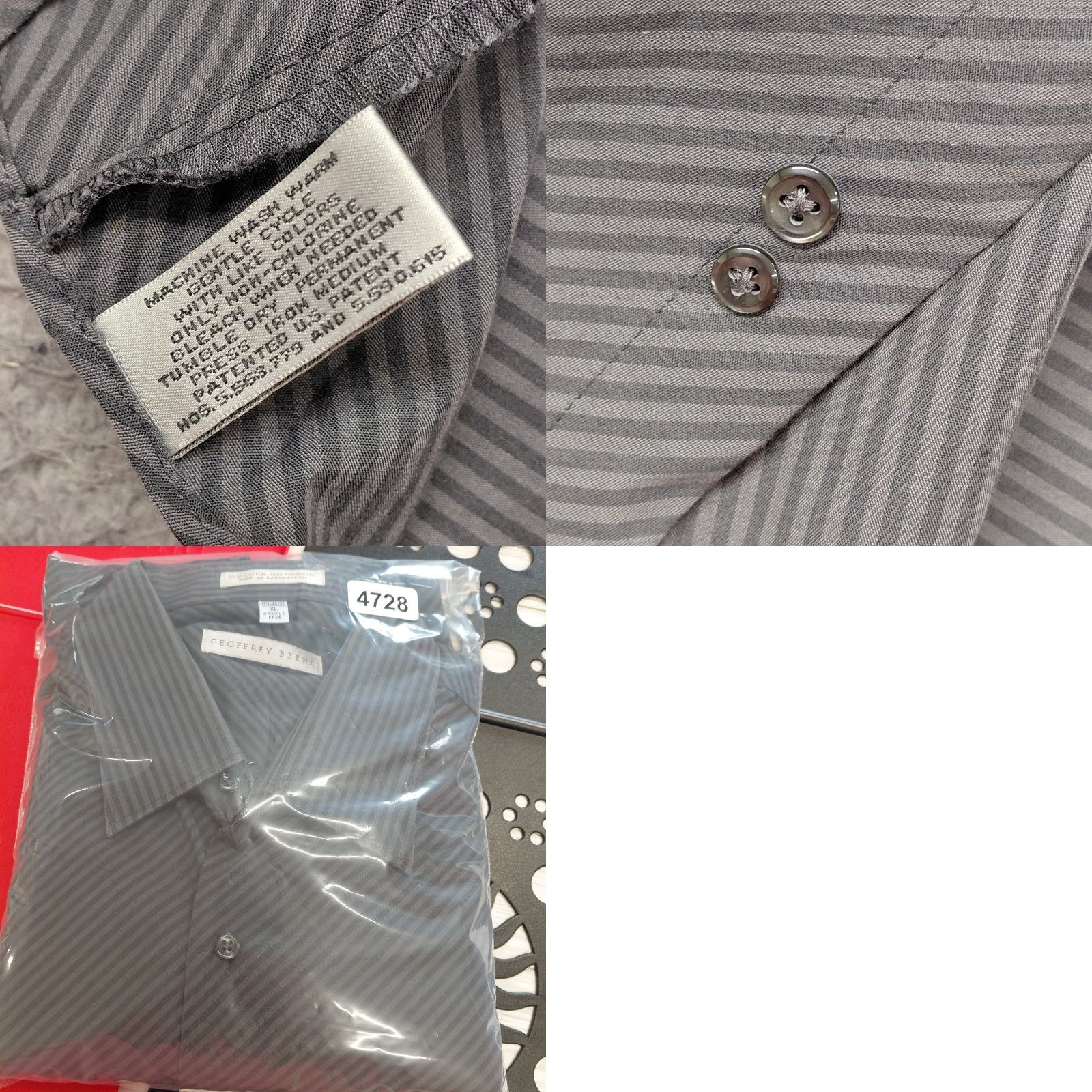 Geoffrey Beene Geoffrey Beene Shirt Mens XL Black Striped Long Sleeve Button Wrinkle Free Shirt Size US XL / EU 56 / 4 - 9 Thumbnail