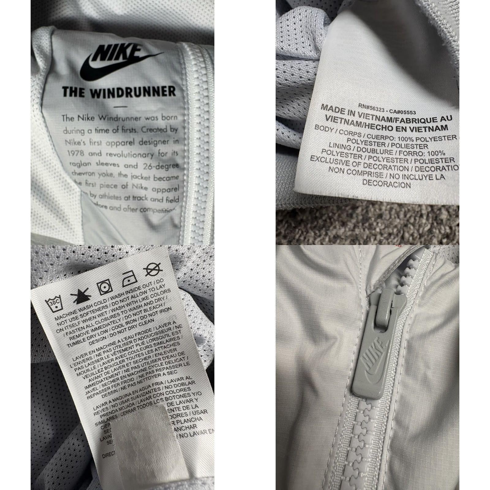 Nike Nike Jacket Mens 2XL Gray Windrunner GX1 Sportswear Men Big Swoosh Full Zip Hooded Size US XXL / EU 58 / 5 - 8 Thumbnail