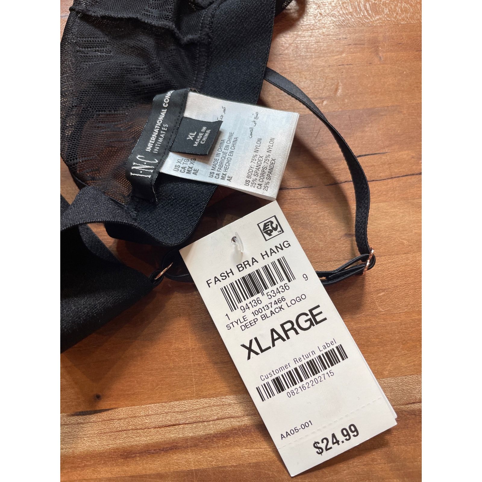 I.N.C I.N.C. Women's Monogram Bralette black XL Size ONE SIZE - 6 Thumbnail