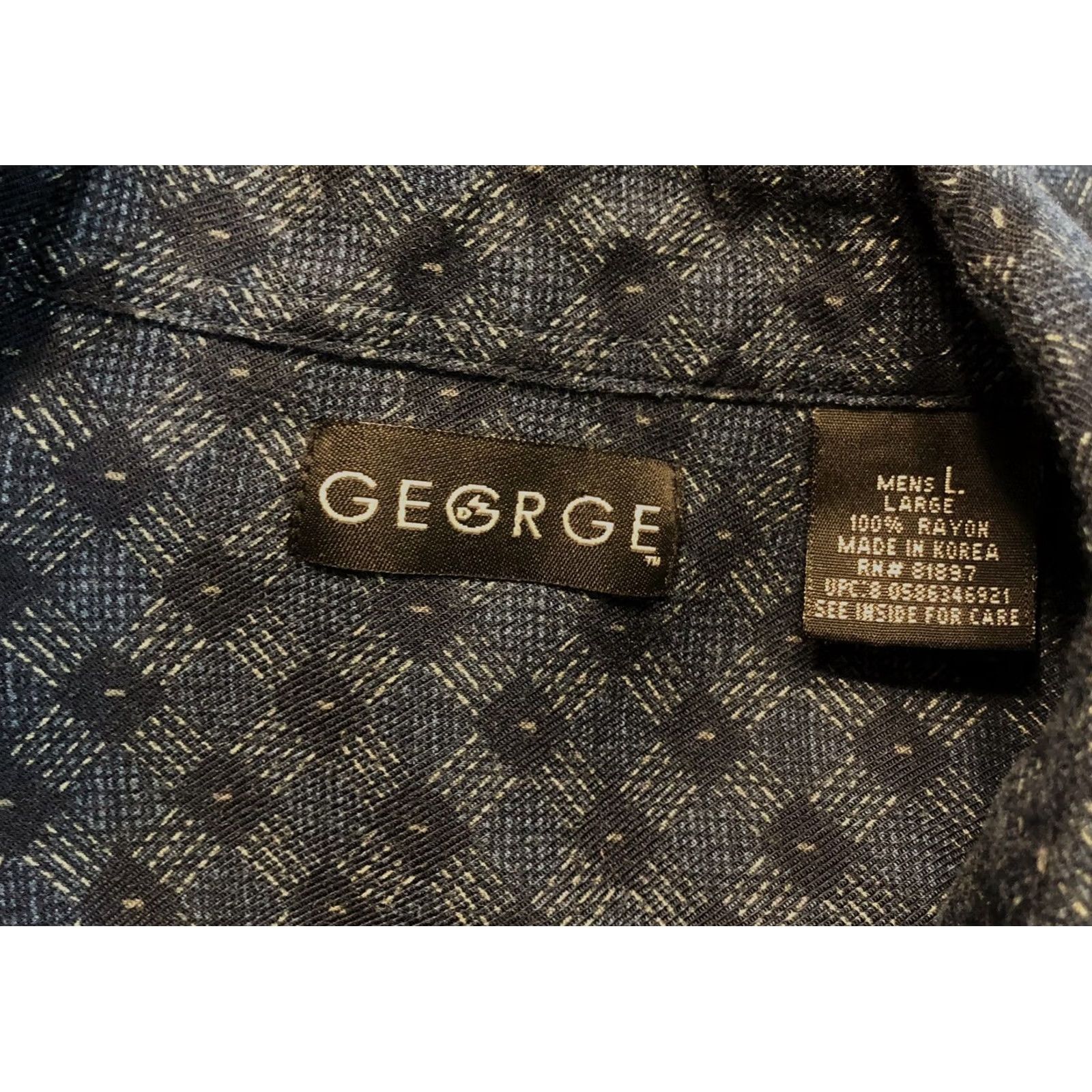 George George oxford shirt L blue Geo button Up long sleeve pocket rayon Preppy Career Size US L / EU 52-54 / 3 - 5 Thumbnail