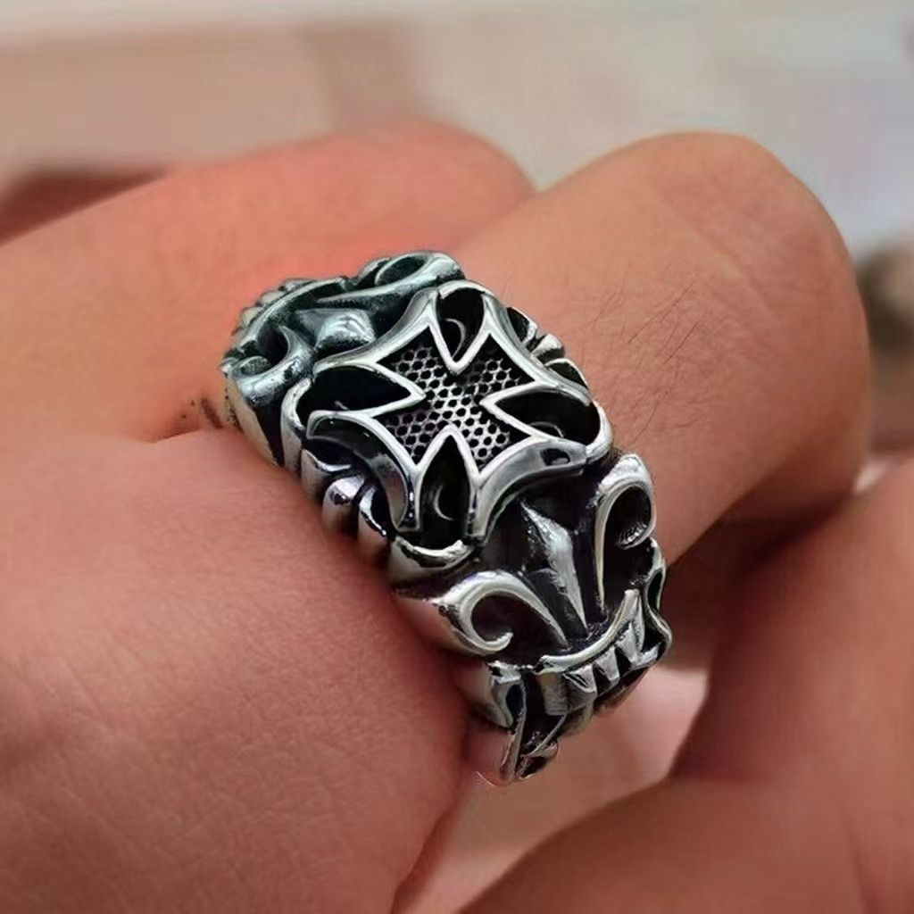 VIBE Retro Open Ring with Cross and Anchor Size ONE SIZE - 3 Thumbnail