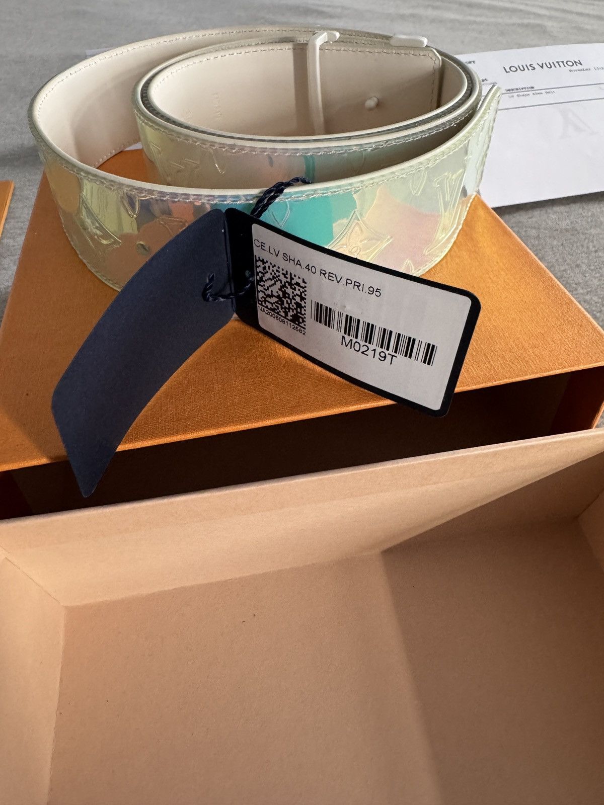 Louis Vuitton LOUIS VUITTON LV SHAPE BELT MONOGRAM 40MM PRISM Size 38 - 6 Thumbnail