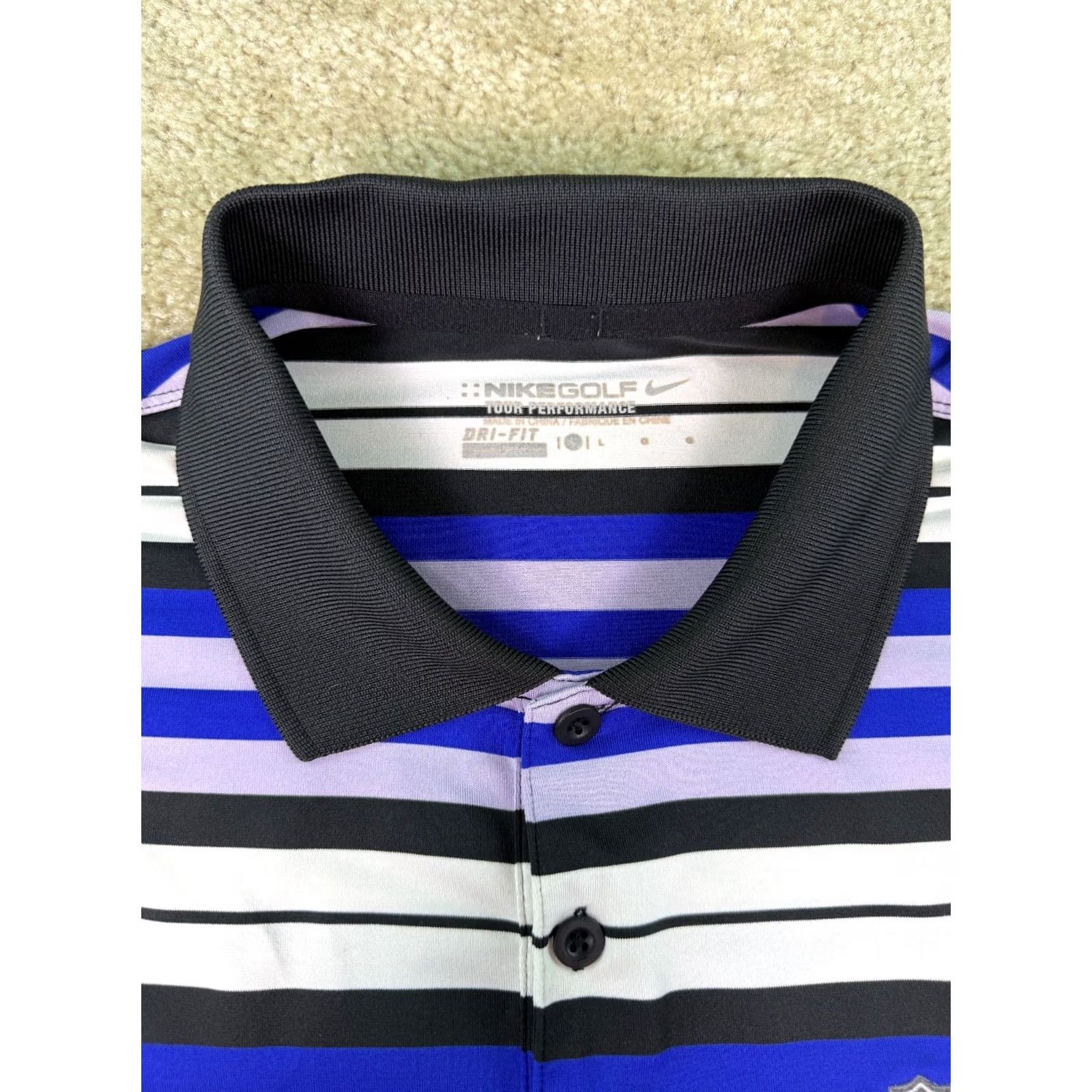 Nike Nike Golf Polo Shirt Shirt Golf Nike Tour Performance Dri-Fit Multicolor Stripe L Large Mens Holiday? Size US L / EU 52-54 / 3 - 5 Thumbnail