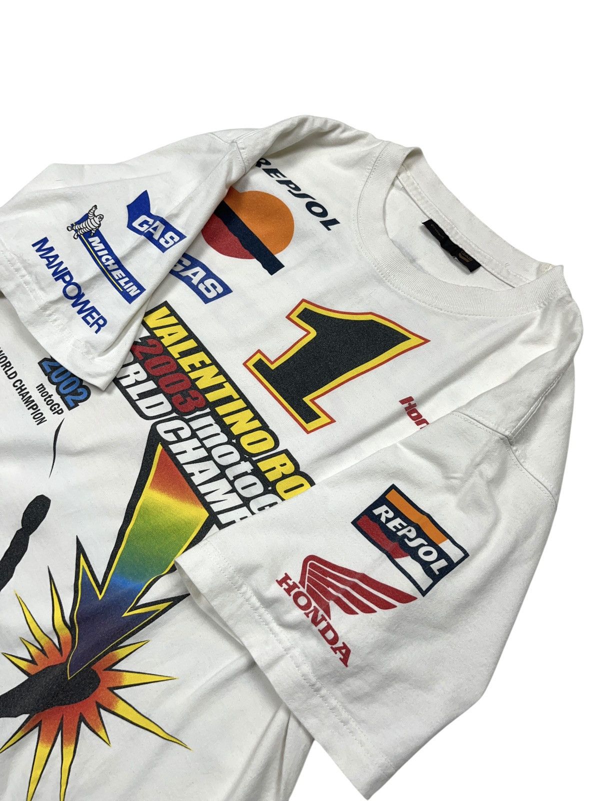 Honda Vintage Valentino Rossi x Honda Racing T-shirt Gas Respol Size US L / EU 52-54 / 3 - 6 Thumbnail