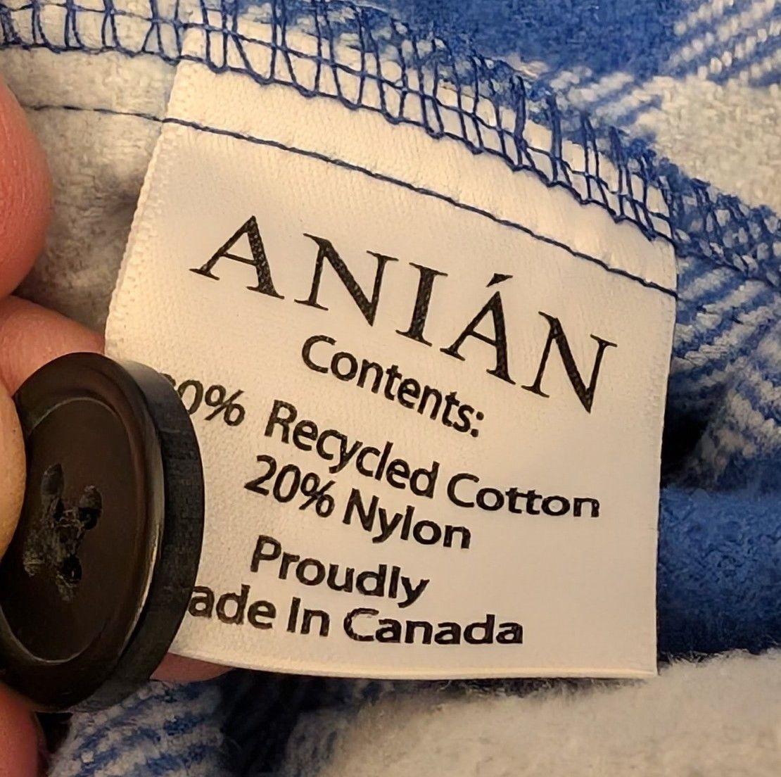 Other Anian Blue Plaid Thick Blanket Flannel Made in Canada Size US M / EU 48-50 / 2 - 4 Thumbnail
