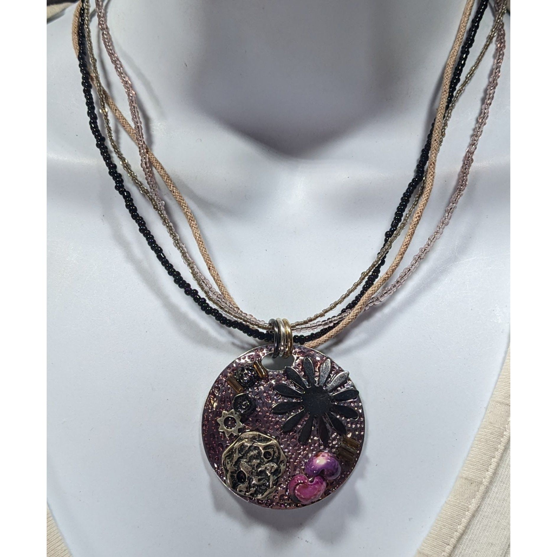 Other "Sea Resin" Artisan Crafted Purple And Silver Tone Pendant N Size ONE SIZE - 4 Thumbnail