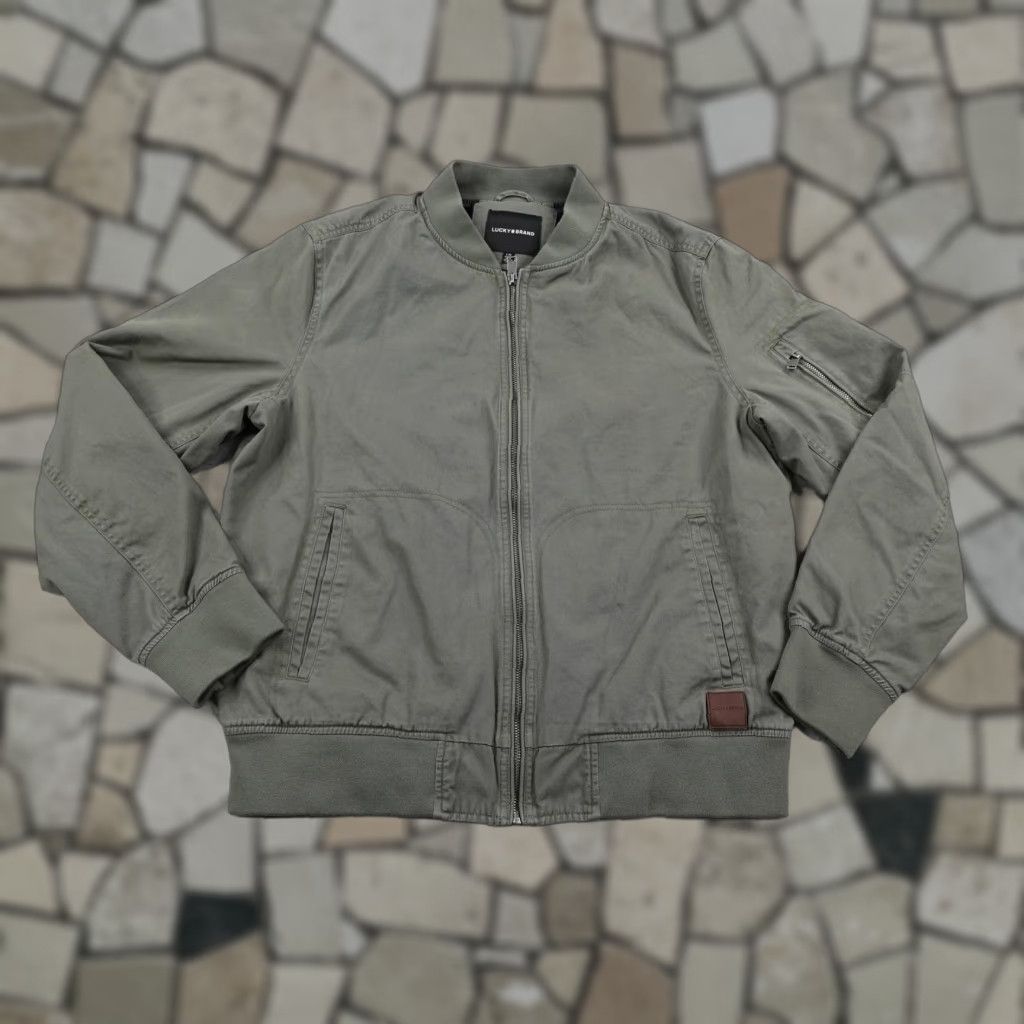 Lucky Brand Lucky Brand Jacket Mens L Green Bomber Full Zip Lined Pockets Chore Field Coat Casual Outdoor Vintage? No vintage. Size US L / EU 52-54 / 3 - 1 Thumbnail