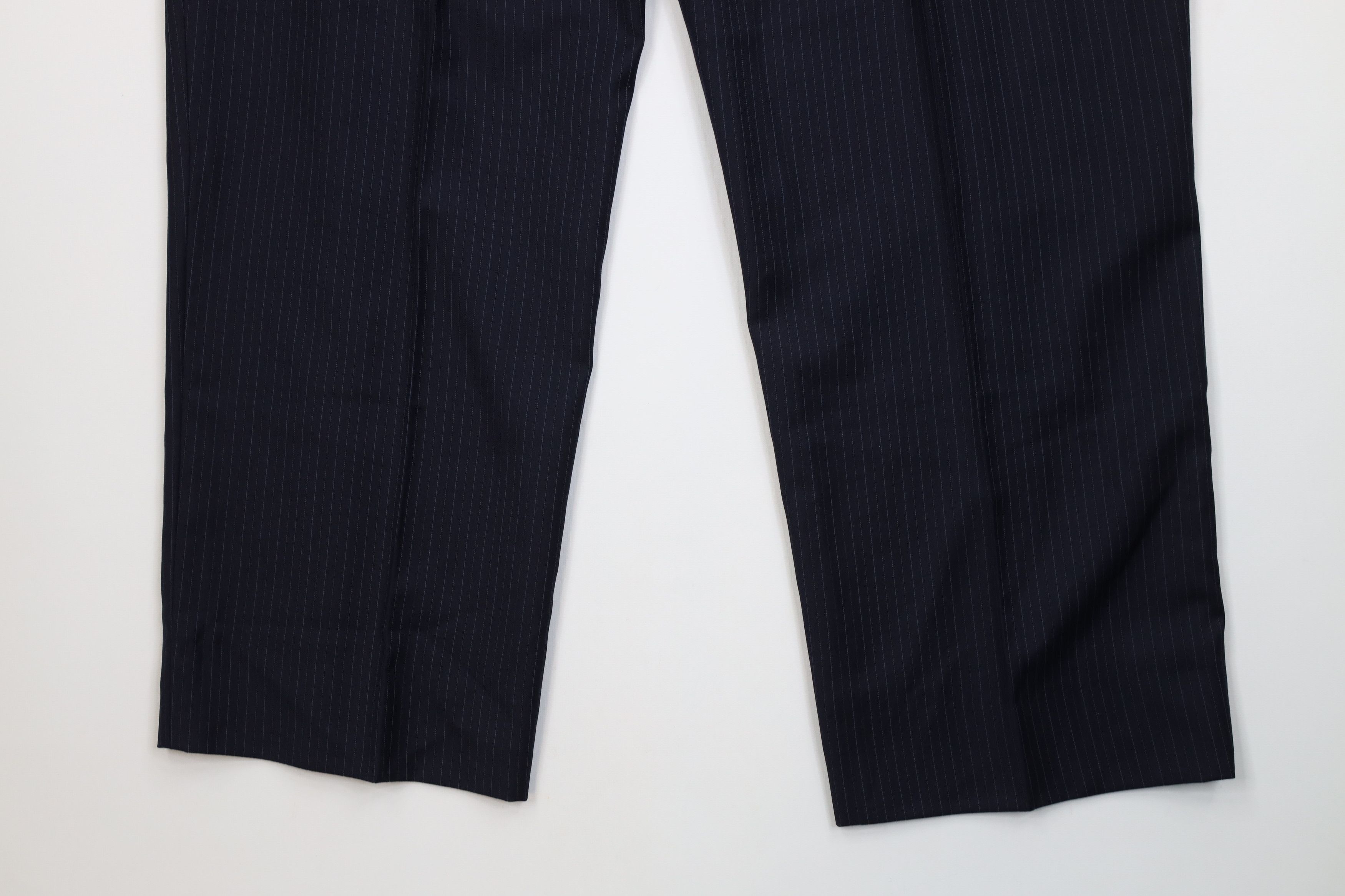 Vintage Vintage 90s Streetwear Pinstriped Wide Leg Chino Pants Blue Size US 42 / EU 58 - 13 Thumbnail
