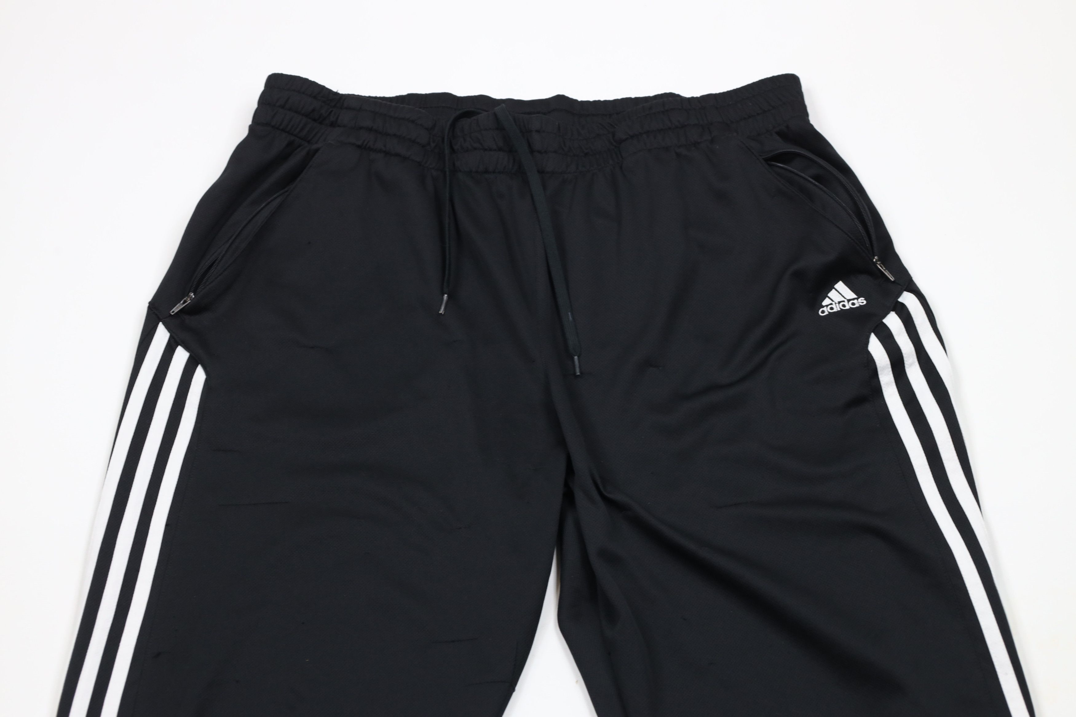 Adidas × Vintage Vintage Y2K Adidas Spell Out Striped Wide Leg Pants Black Size US 38 / EU 54 - 2 Thumbnail