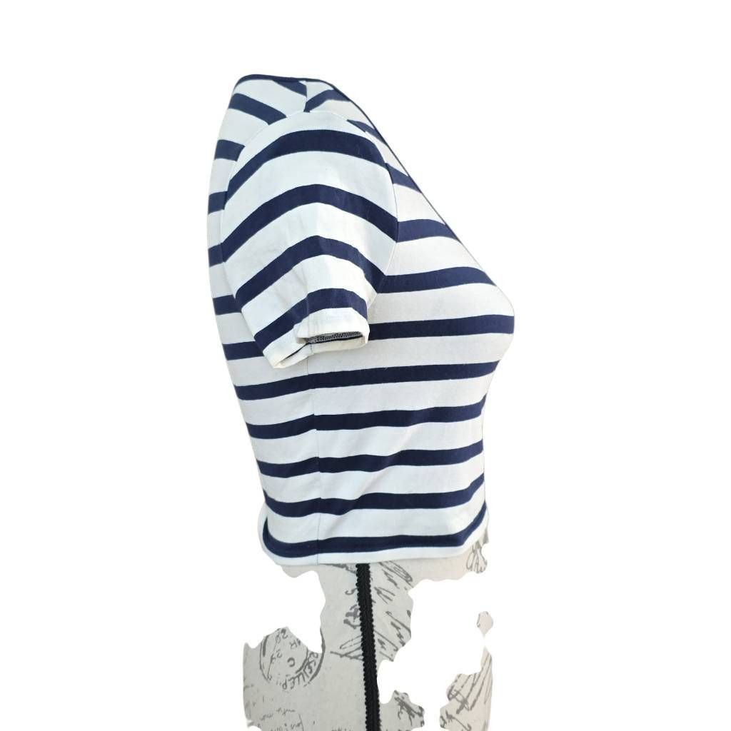 Express Express Women's Size Medium Navy White Striped Sexy Stretch Size M / US 6-8 / IT 42-44 - 4 Thumbnail