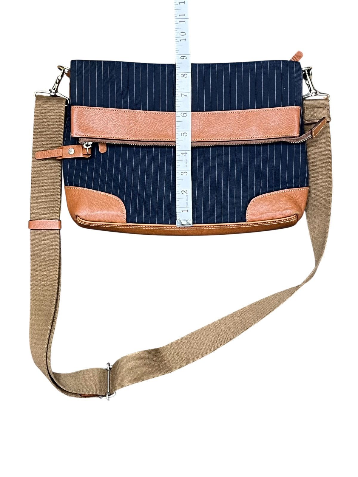 Takeo Kikuchi 🔥TAKEO KIKUCHI Made in Japan 2-Way Pinstripe Messenger Bag Size ONE SIZE - 19 Thumbnail