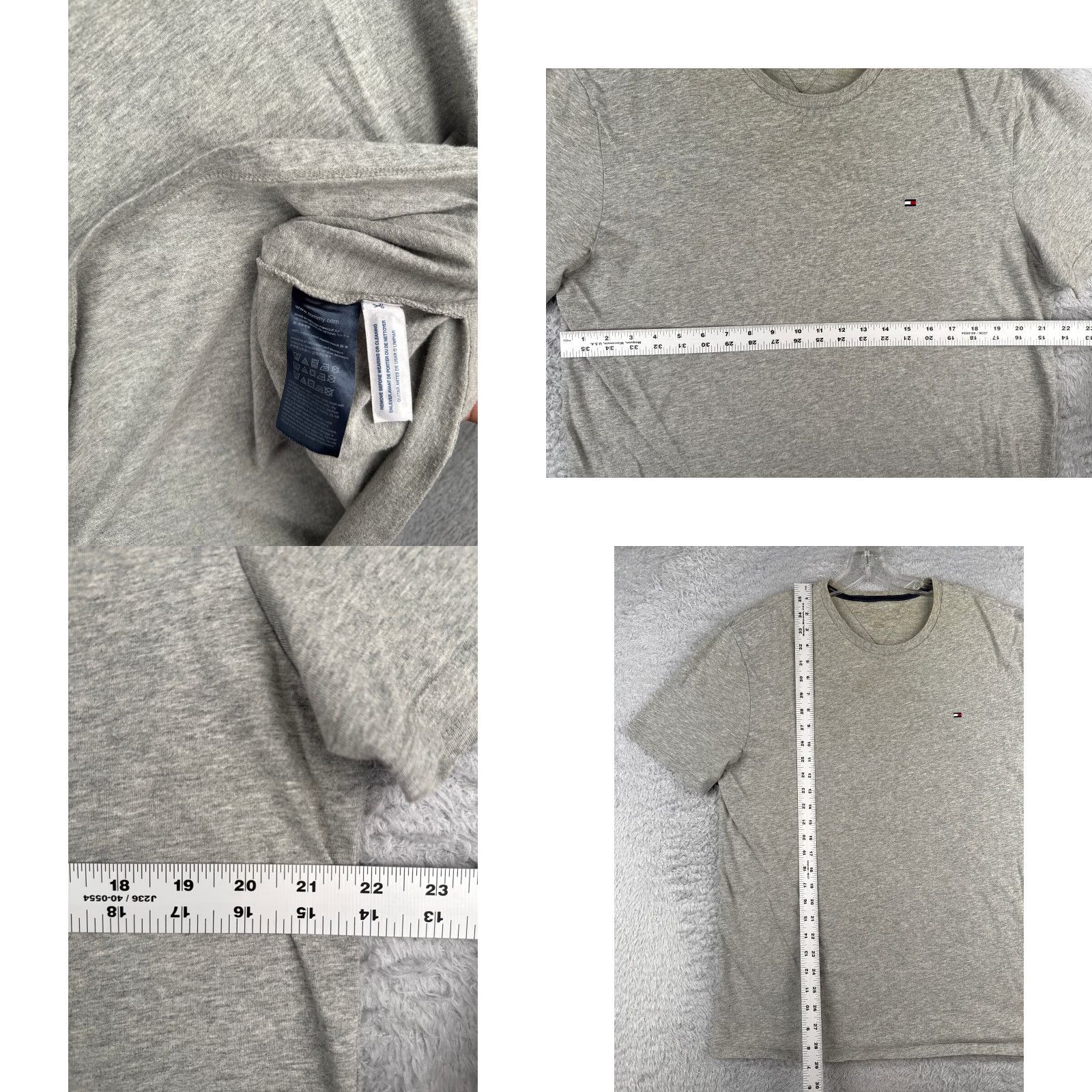 Tommy Hilfiger Tommy Hilfiger Shirt Adult Large Gray Short Sleeve Crew Neck 100% Cotton Men Size US L / EU 52-54 / 3 - 8 Thumbnail