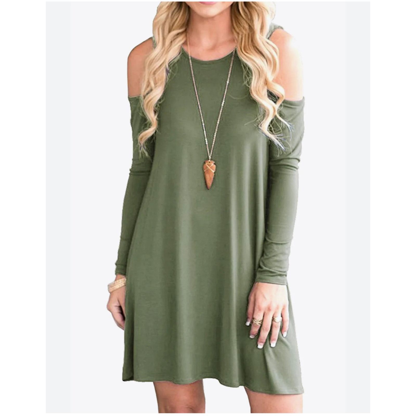 Other ALYA moss cold shoulder swing dress Size Medium Size M / US 6-8 / IT 42-44 - 1 Thumbnail