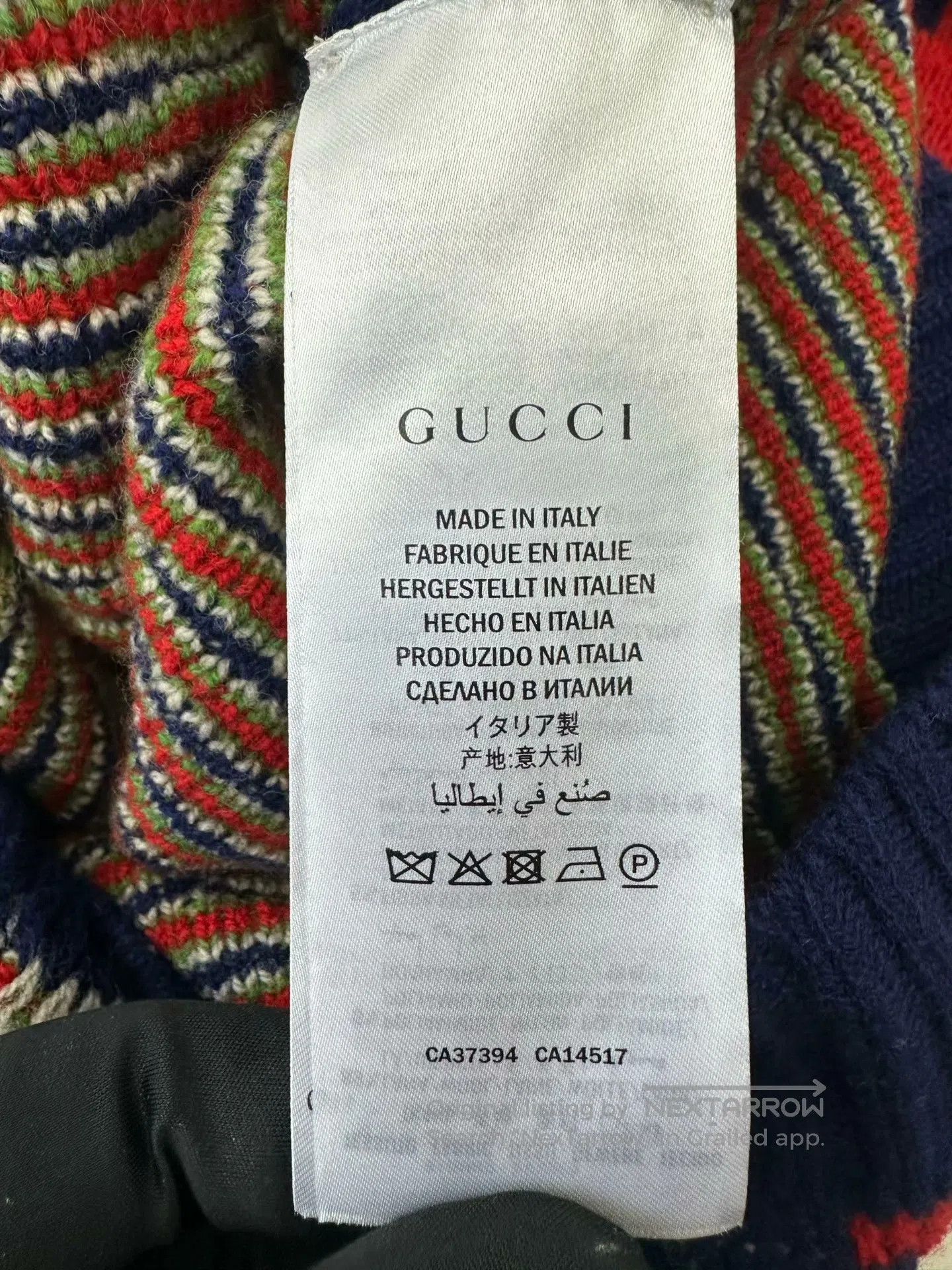 Gucci Guicci Color Blocked Red and Green Logo Printed Wool Knit Size US M / EU 48-50 / 2 - 4 Thumbnail