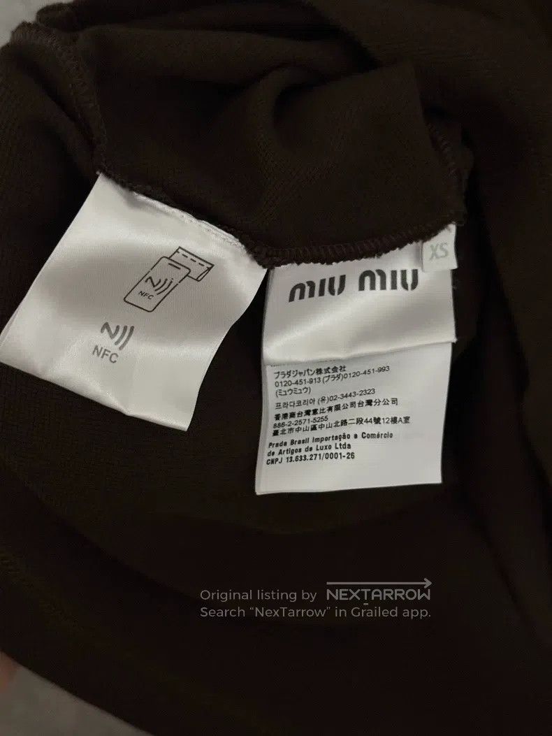 Miu Miu Miu Miu Size XS Embroidered Logo long sleeve Polo shirt Size XS / US 0-2 / IT 36-38 - 4 Thumbnail