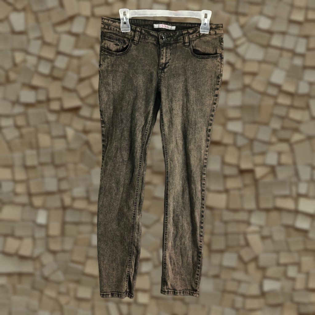 Vintage Xhilaration Jeans Skinny Denim Brown Mid Rise Womens Size 11 Juniors Cotton 30 In Inseam 30 In Zip Size 32" / US 10 / IT 46 - 1 Thumbnail