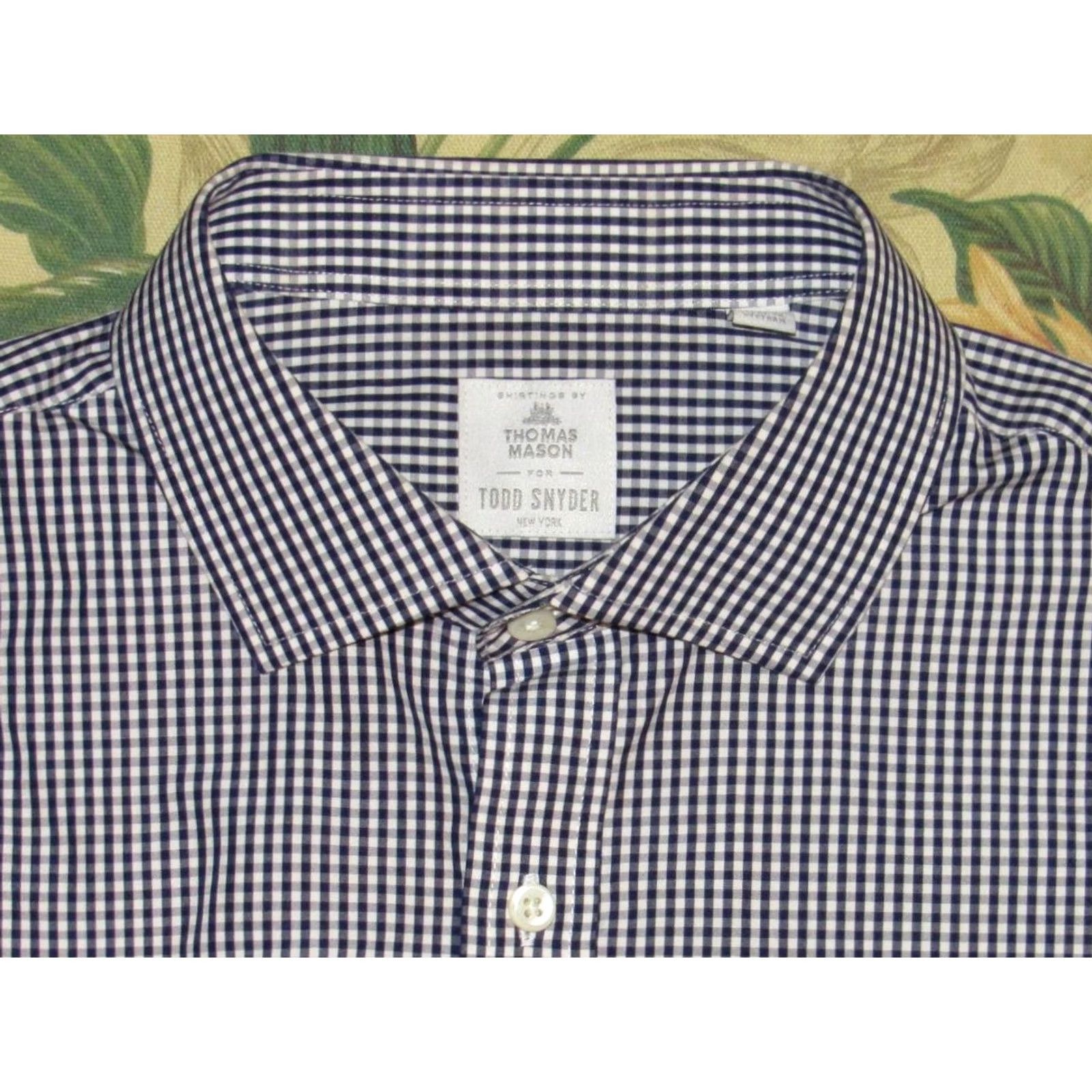Todd Snyder TODD SNYDER x THOMAS MASON Blue White Gingham Long Sleeve Button Down Shirt 16 Mens Size US L / EU 52-54 / 3 - 2 Thumbnail