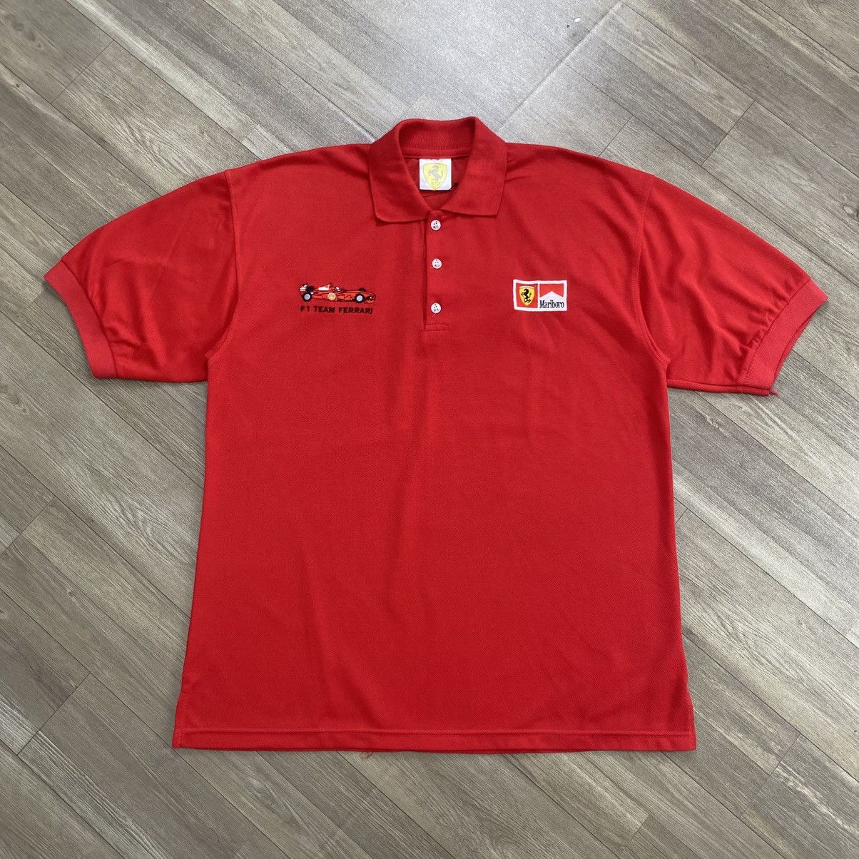 Ferrari 1999s Vintage Ferrari F1 Racing Team Marlboro Polo Shirt Size US M / EU 48-50 / 2 - 1 Thumbnail