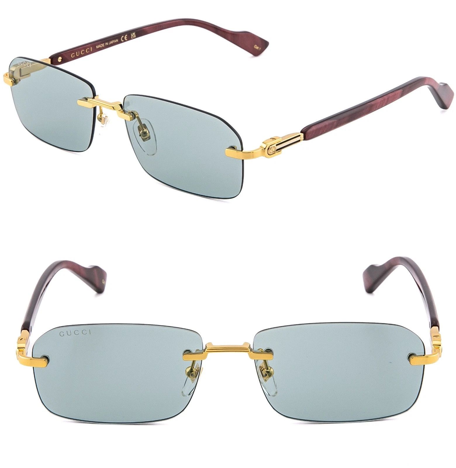Gucci GUCCI GG1221S WEB Logo 1221 Burgundy 003 Narrow Sunglasses Size ONE SIZE - 1 Thumbnail