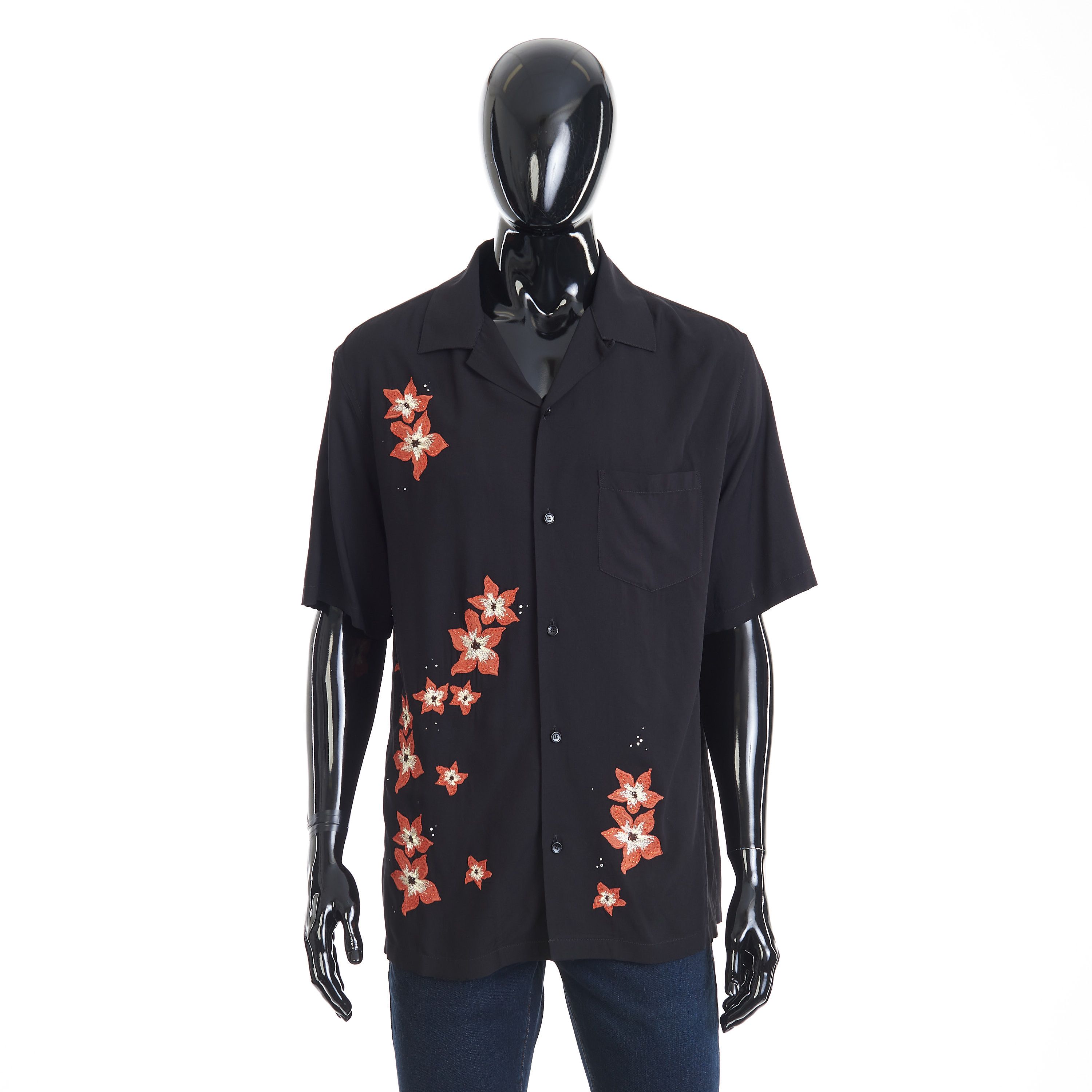 Celine Hawaiian Shirt - Hibiscus Flower Embroidery, Viscose Size US M / EU 48-50 / 2 - 2 Thumbnail