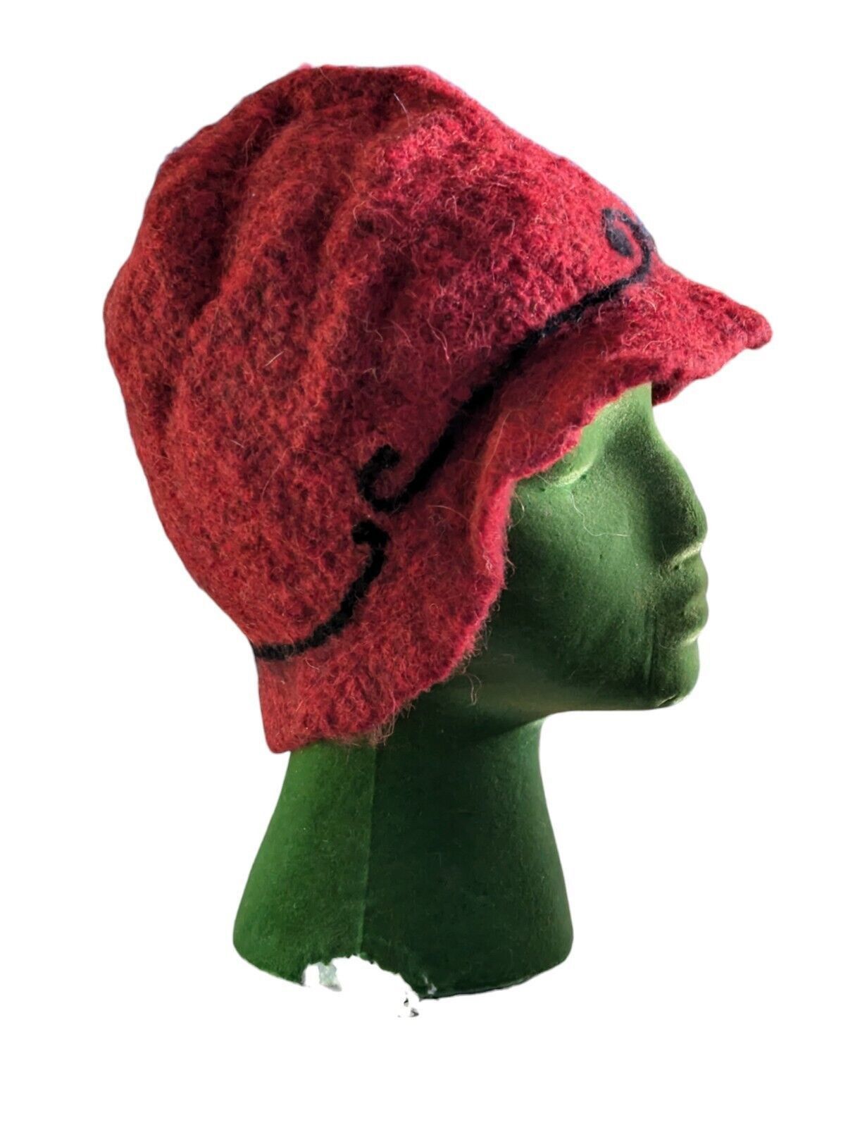 Other Womens Wool Felt Hat Red Black Floppy Gilligan Reversible Size ONE SIZE - 4 Thumbnail