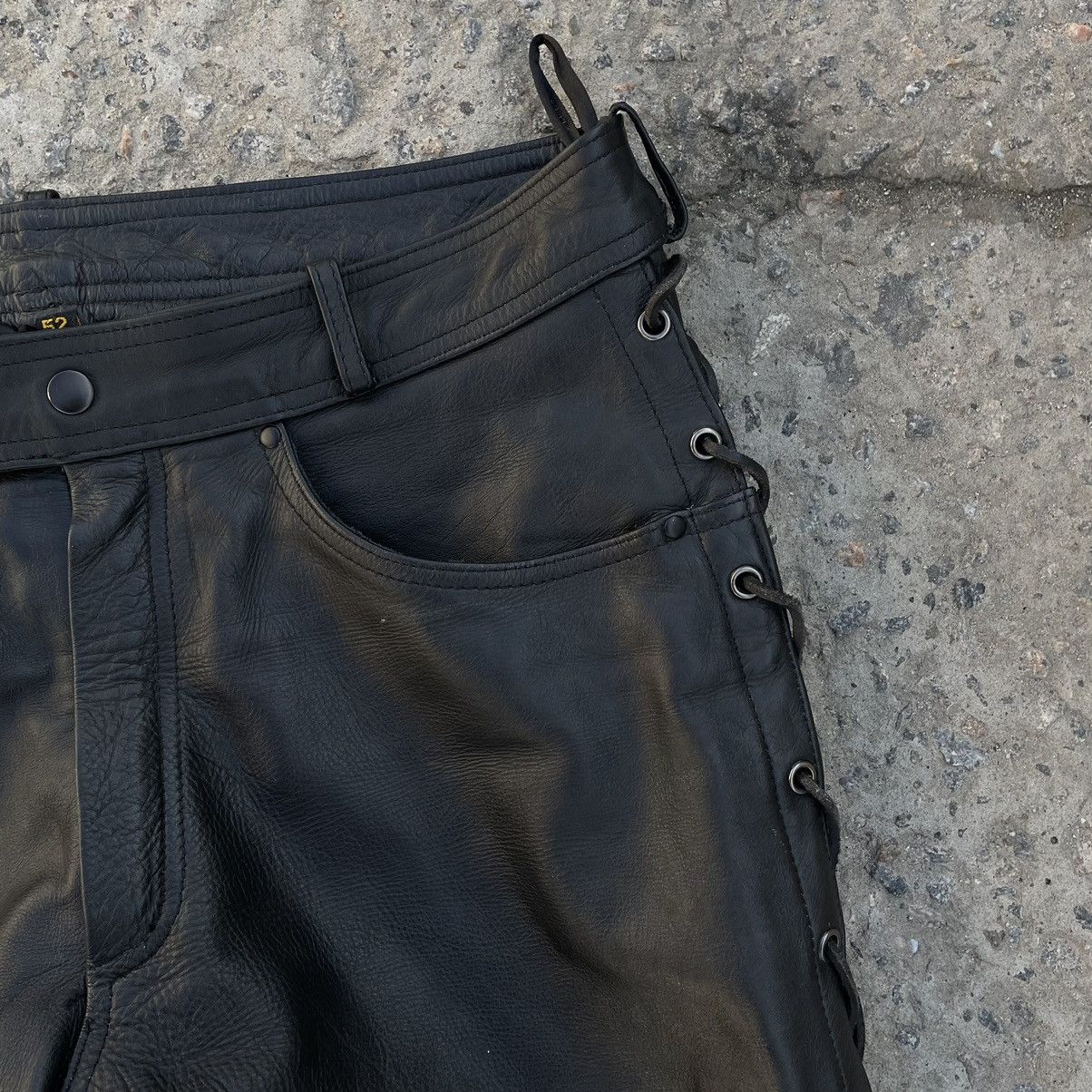 Leather × Vintage Vintage Japanese Style Leather Pants Moto 90s Y2K Style Size US 33 - 3 Thumbnail